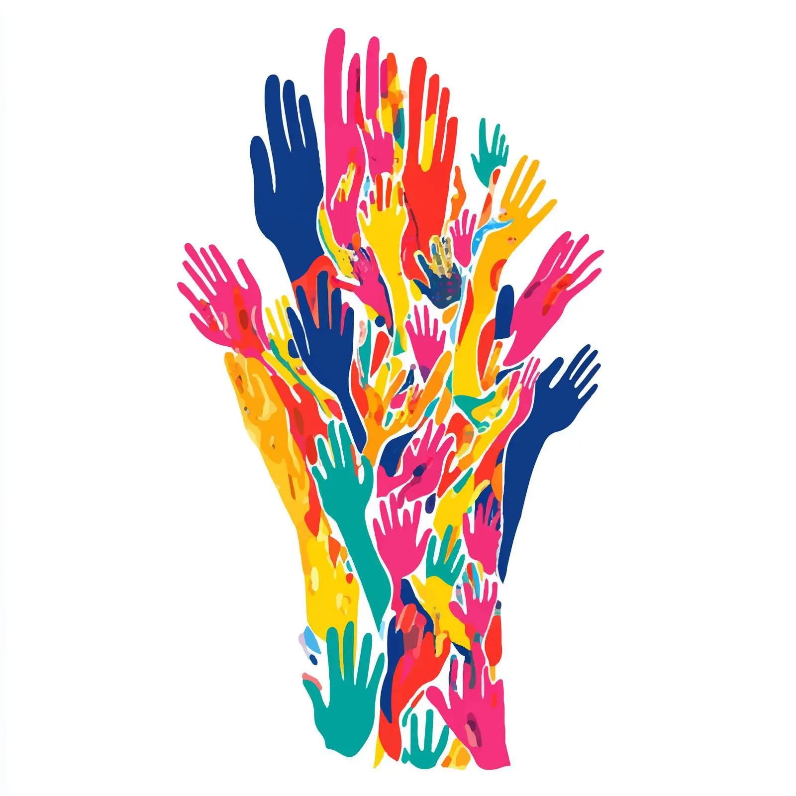 Diverse Hands Unity in Teamwork — free download from Dotvec