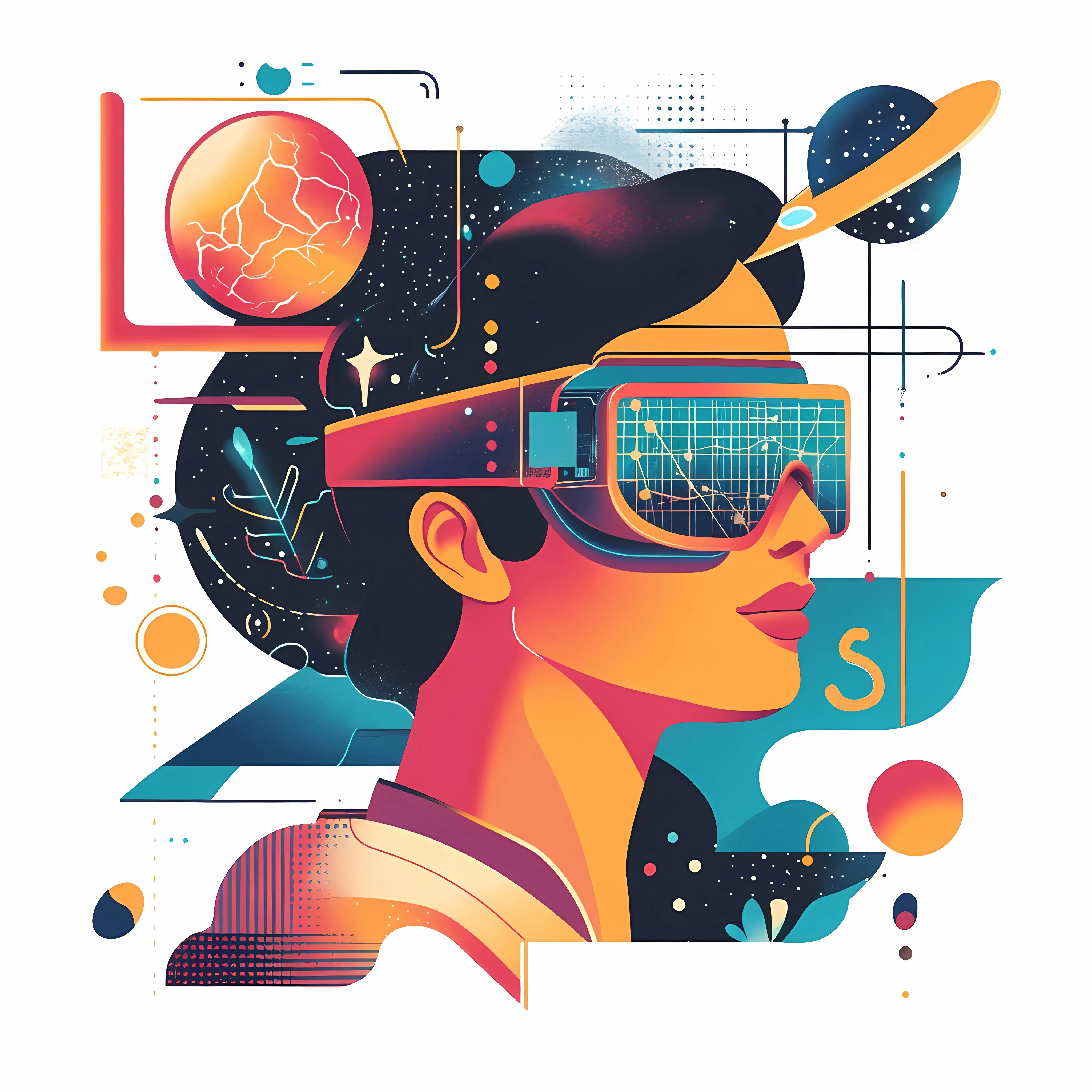 Multiverse Augmented Reality Technology Illustration — free download from Dotvec