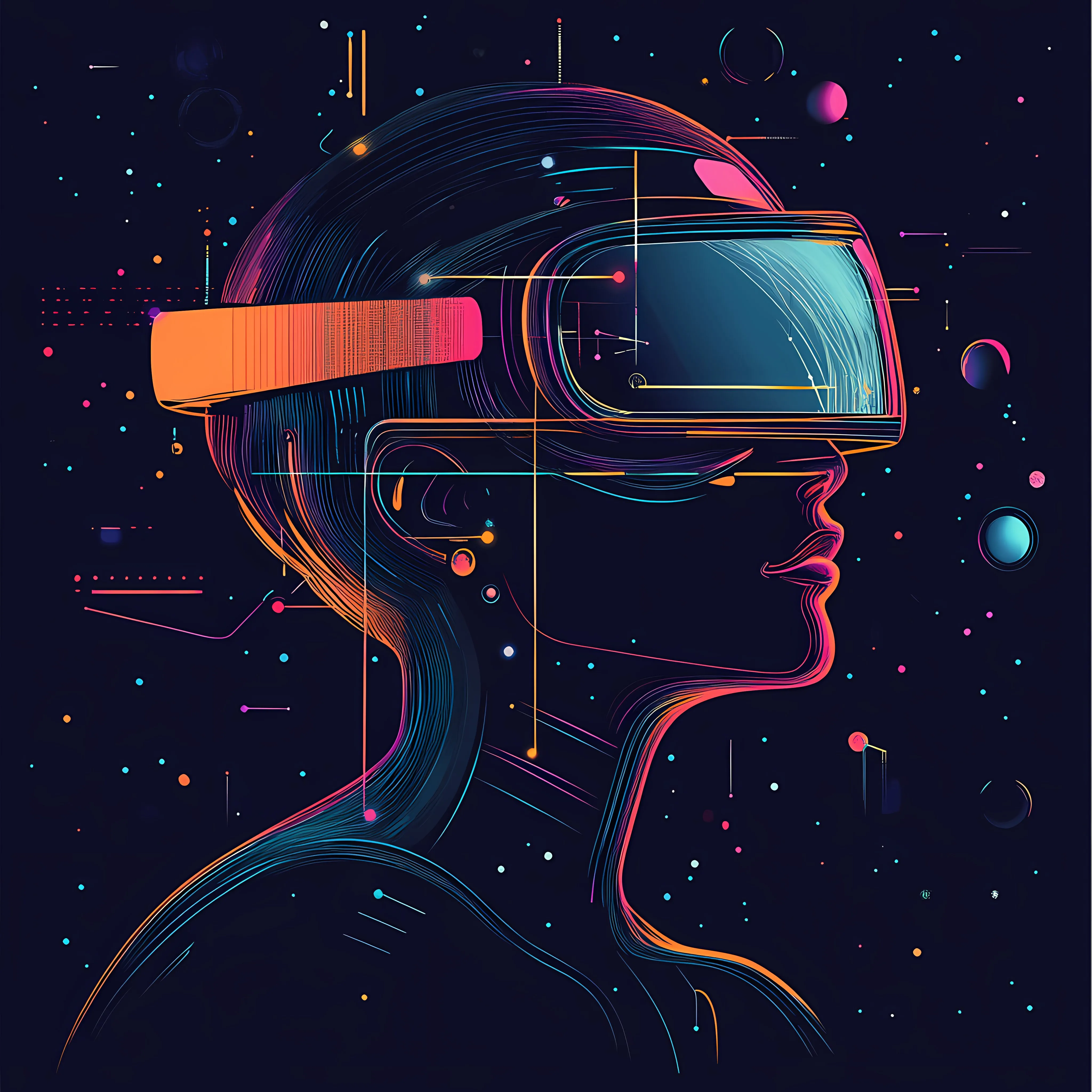 Multiverse Augmented Reality Technology Vector Illustration – free virtual environments image from Dotvec