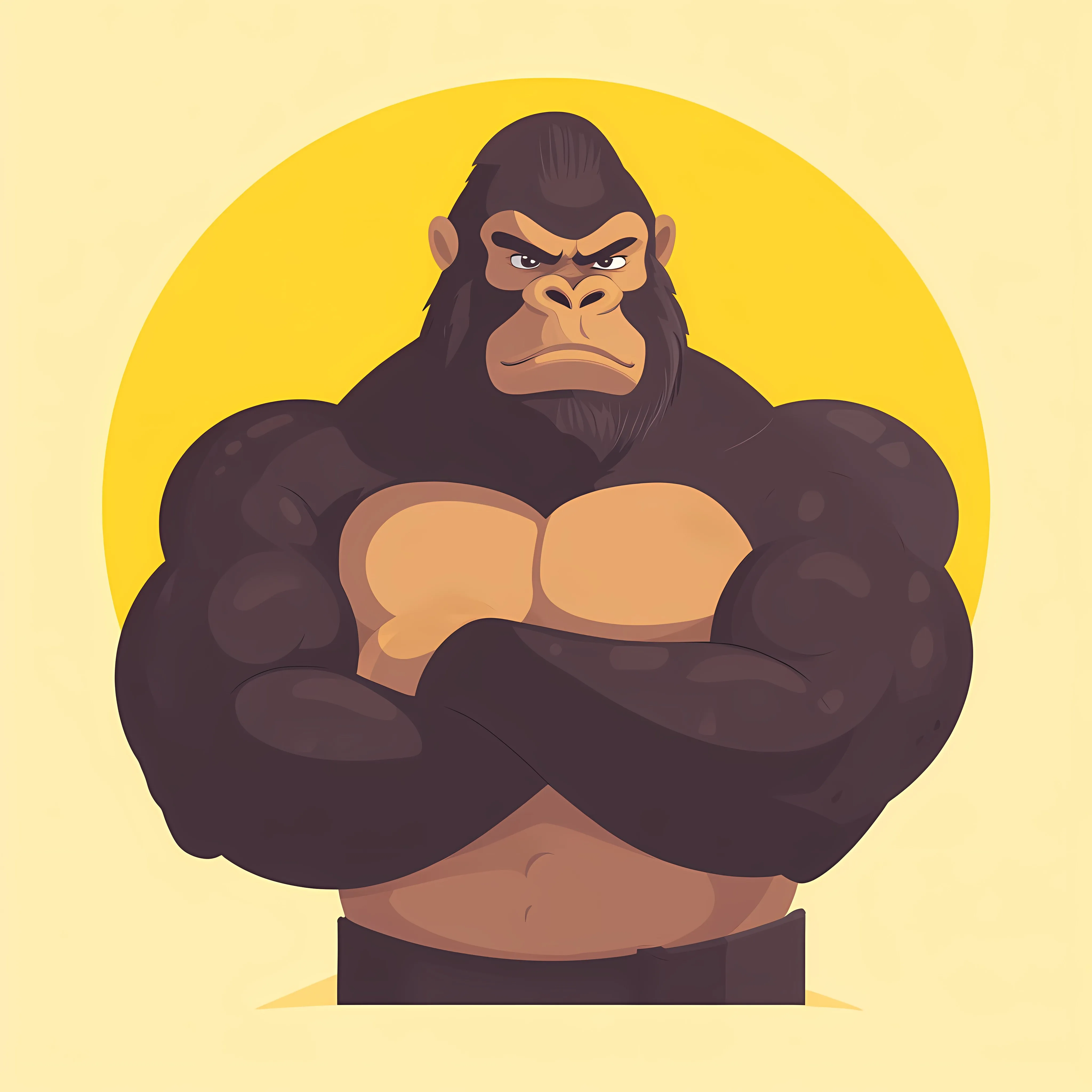 Muscular Gorilla Mascot Flat Vector Illustration — free download from Dotvec