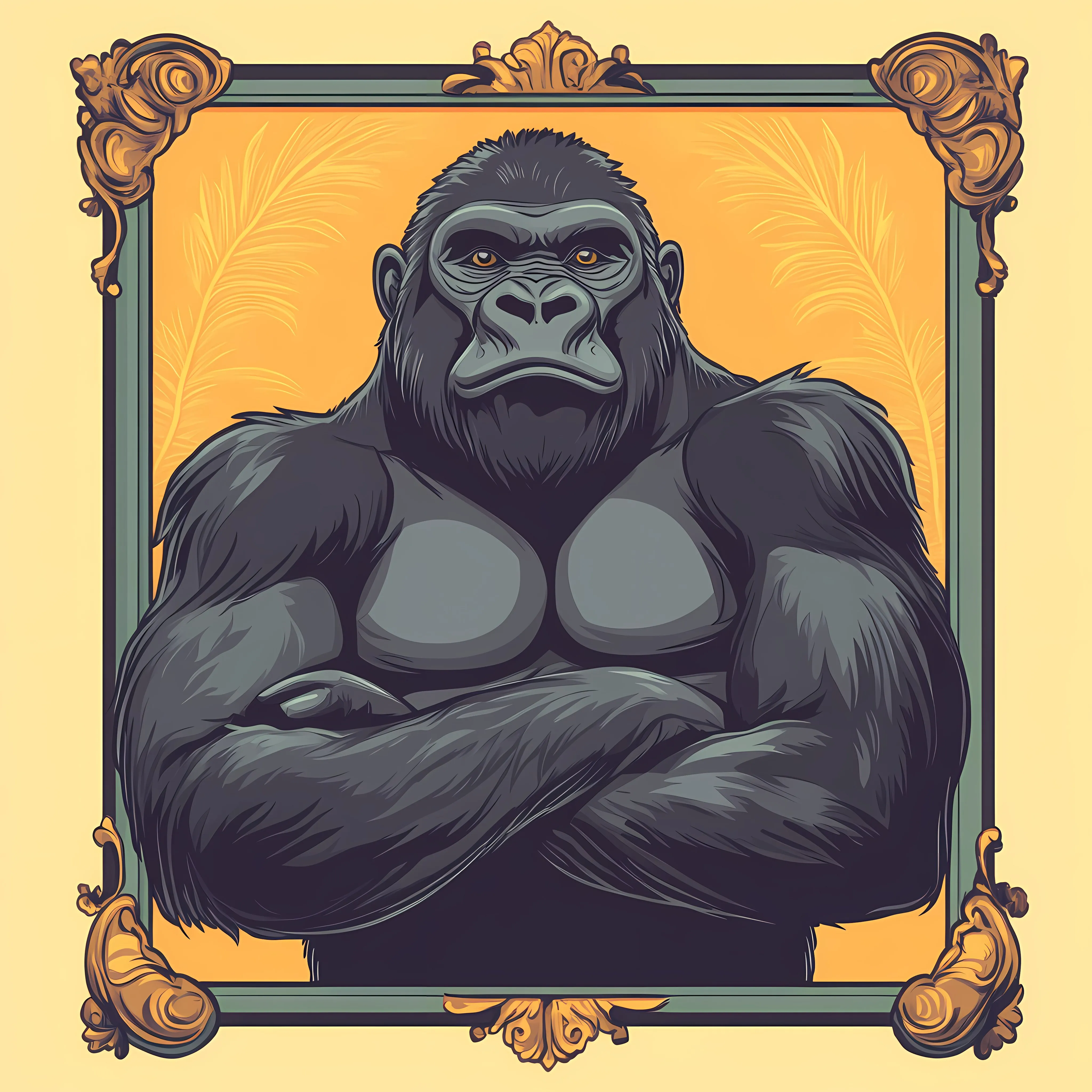 Muscular Gorilla Mascot Vector Illustration — free download from Dotvec