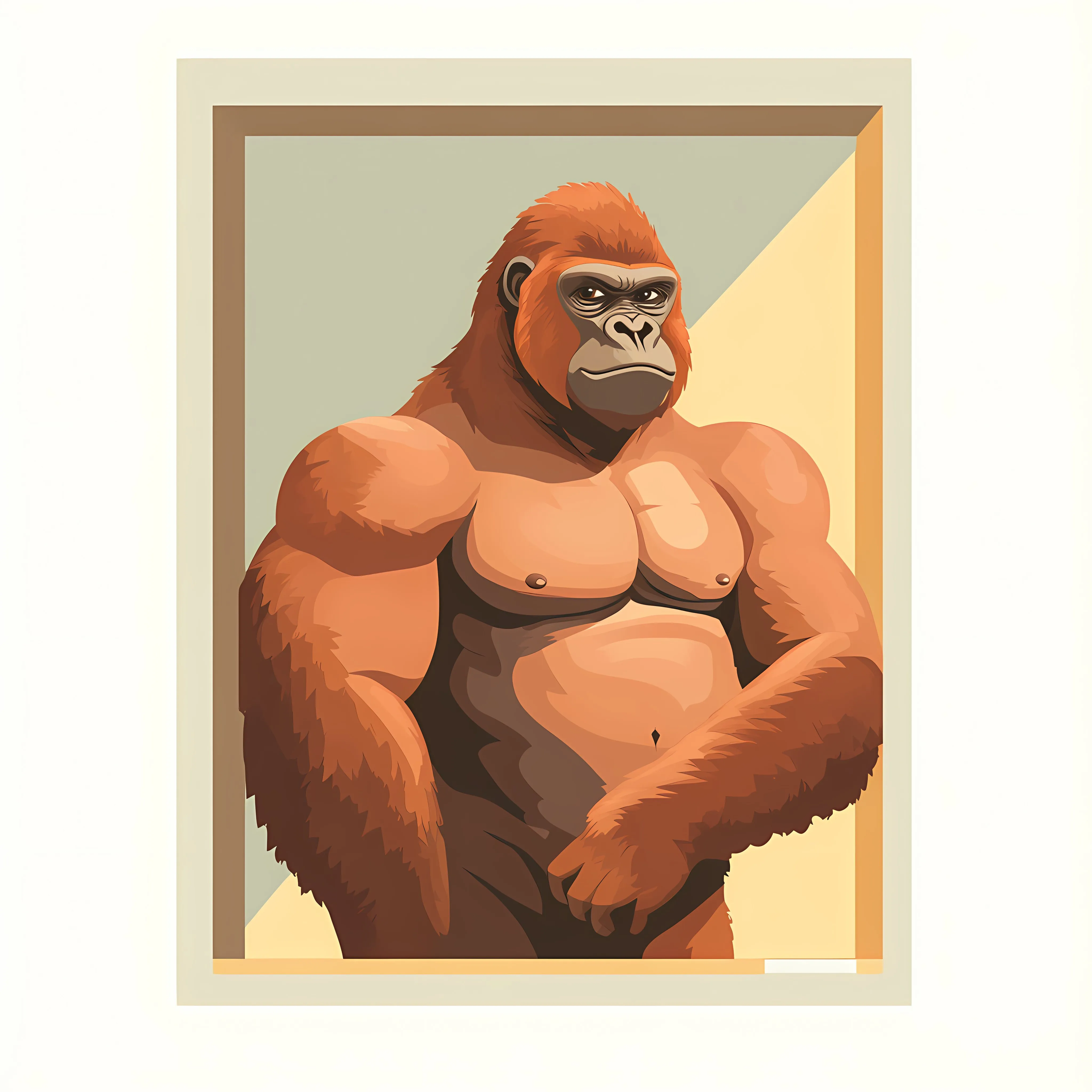 Muscular Gorilla Mascot Flat Vector Illustration — free download from Dotvec