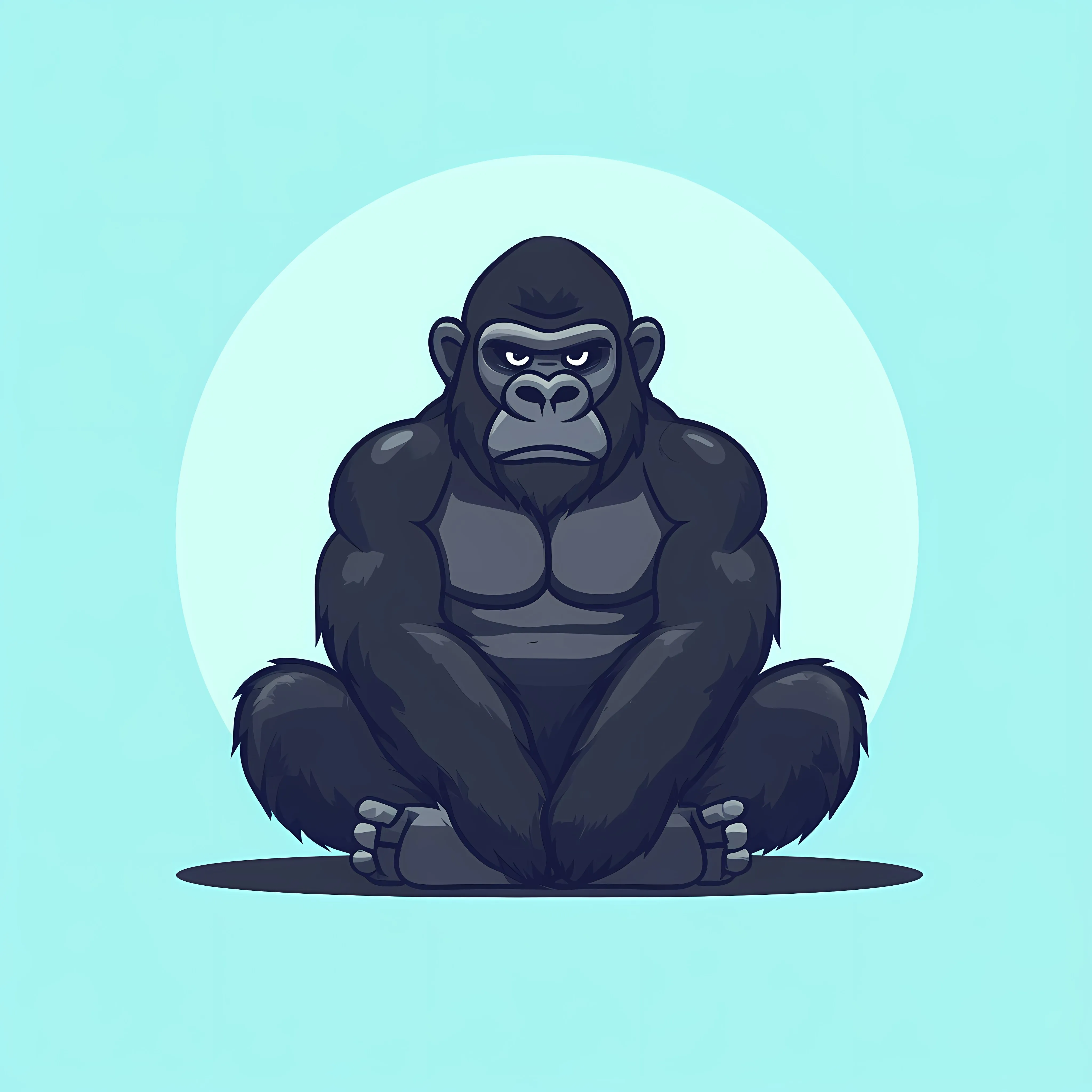 Muscular Gorilla Mascot Sitting Vector Illustration — free download from Dotvec