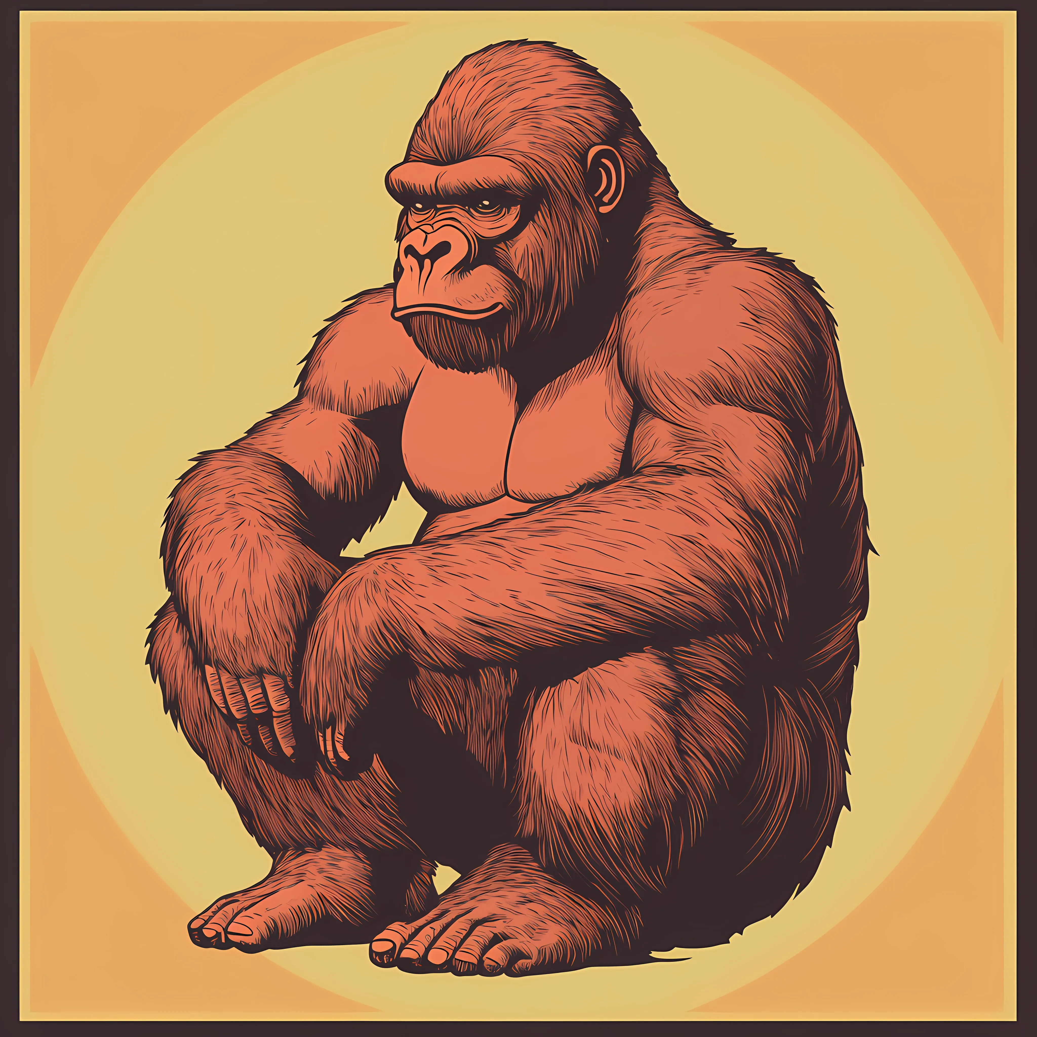 Muscular Gorilla Mascot Flat Vector Illustration — free download from Dotvec