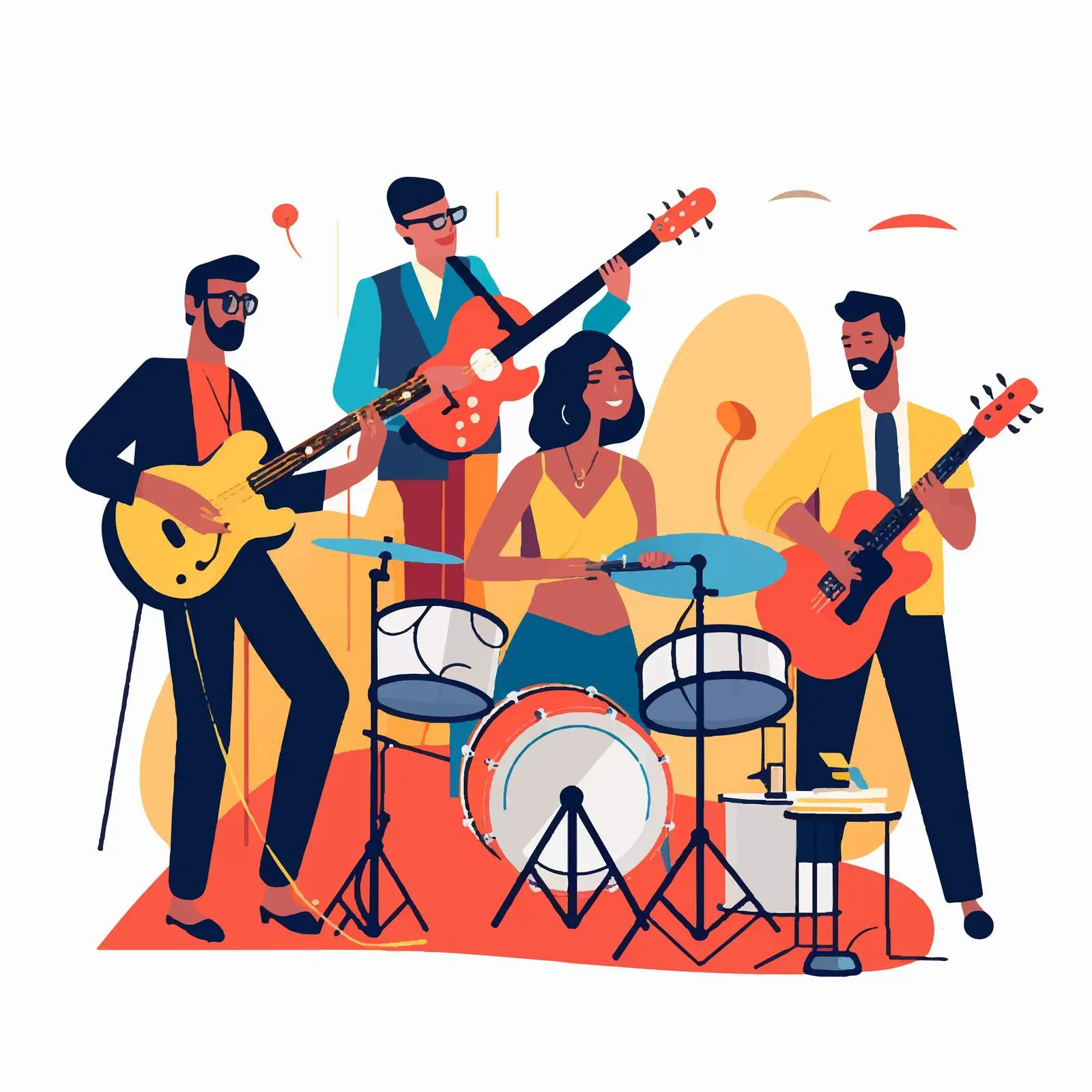 Musicians Group Performing with Various Instruments — free download from Dotvec