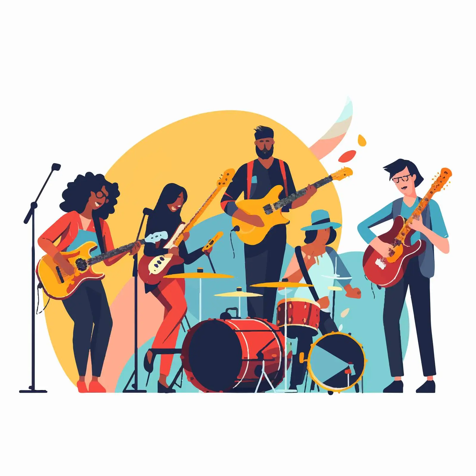 Musicians Group Performing with Instruments — free download from Dotvec