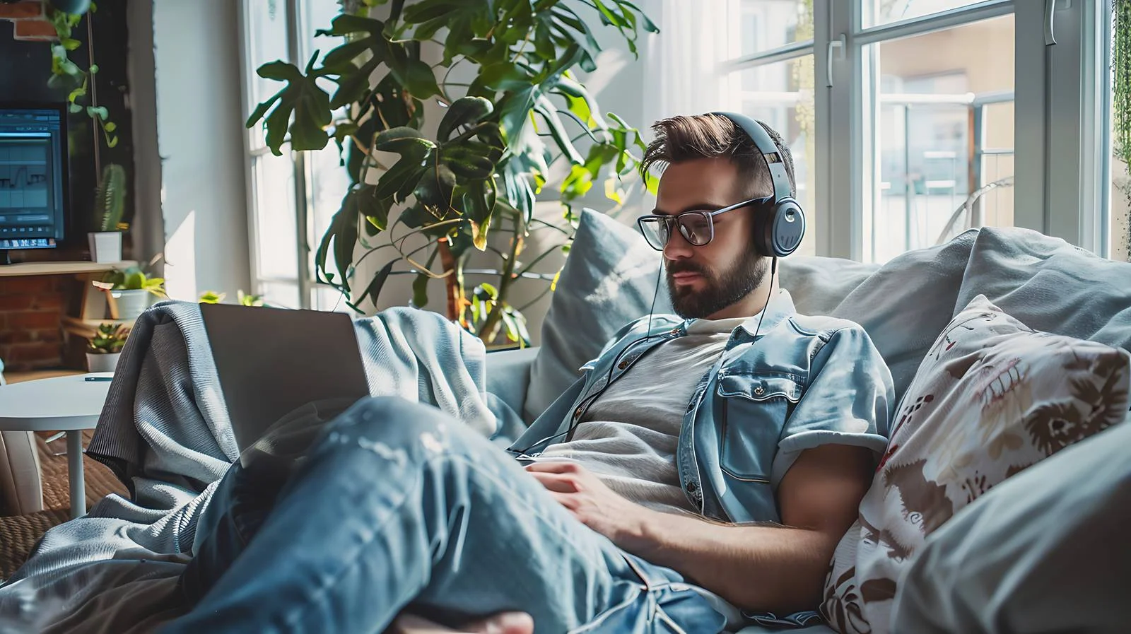 Music Creator Laptop Songwriting Workspace – free lyrics image from Dotvec