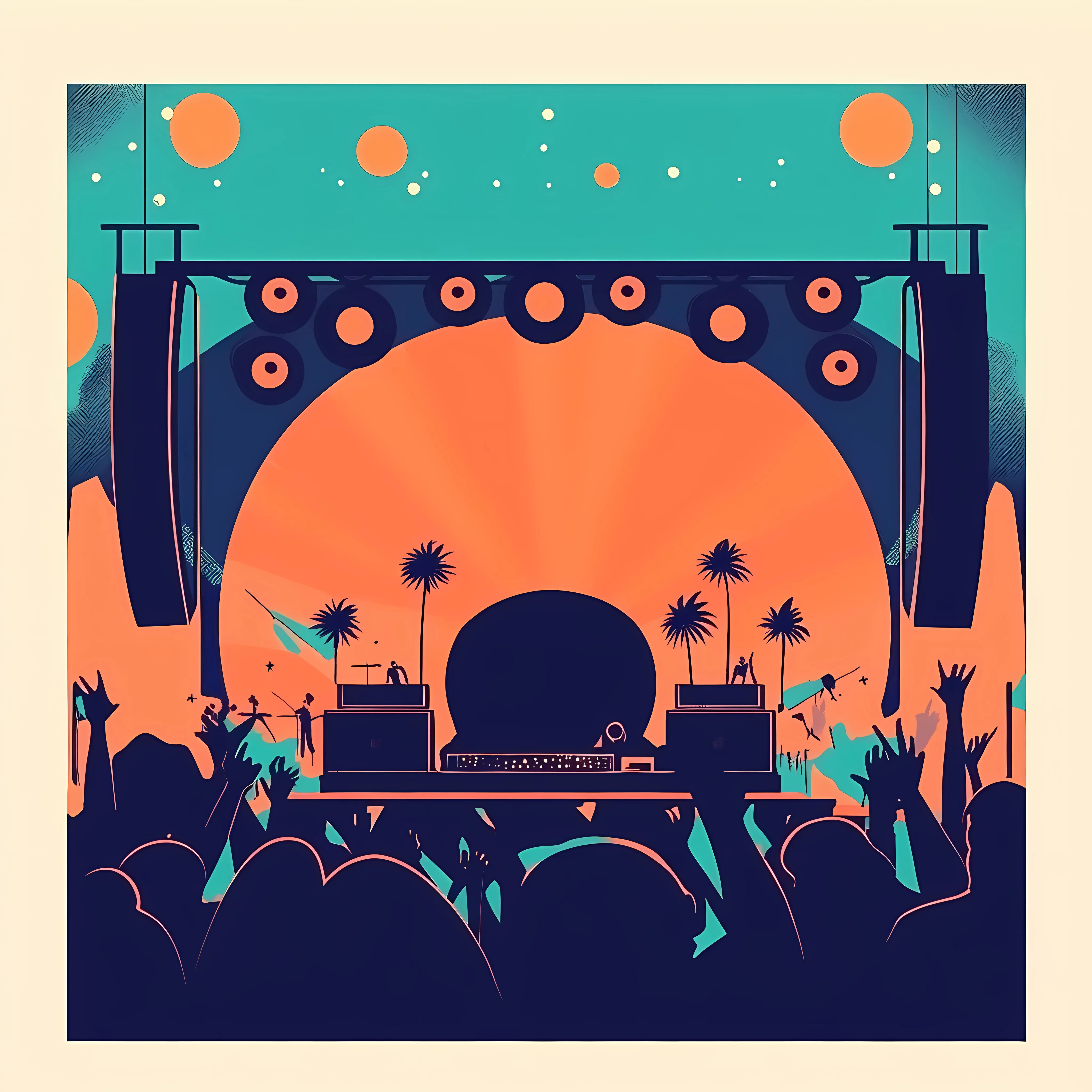 Vibrant Music Festival Poster Flat Vector Illustration — free download from Dotvec