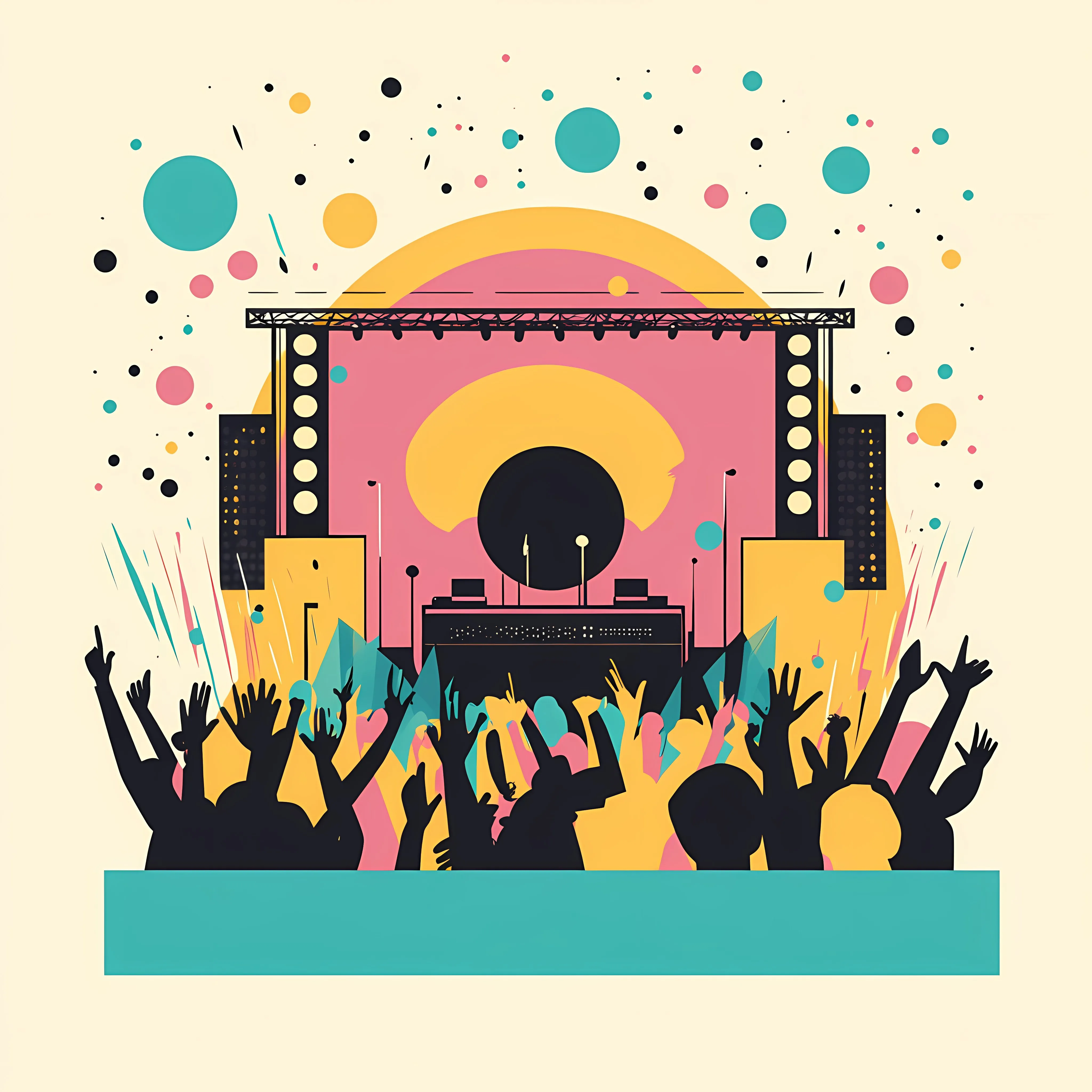 Vibrant Music Festival Poster Vector Illustration — free download from Dotvec