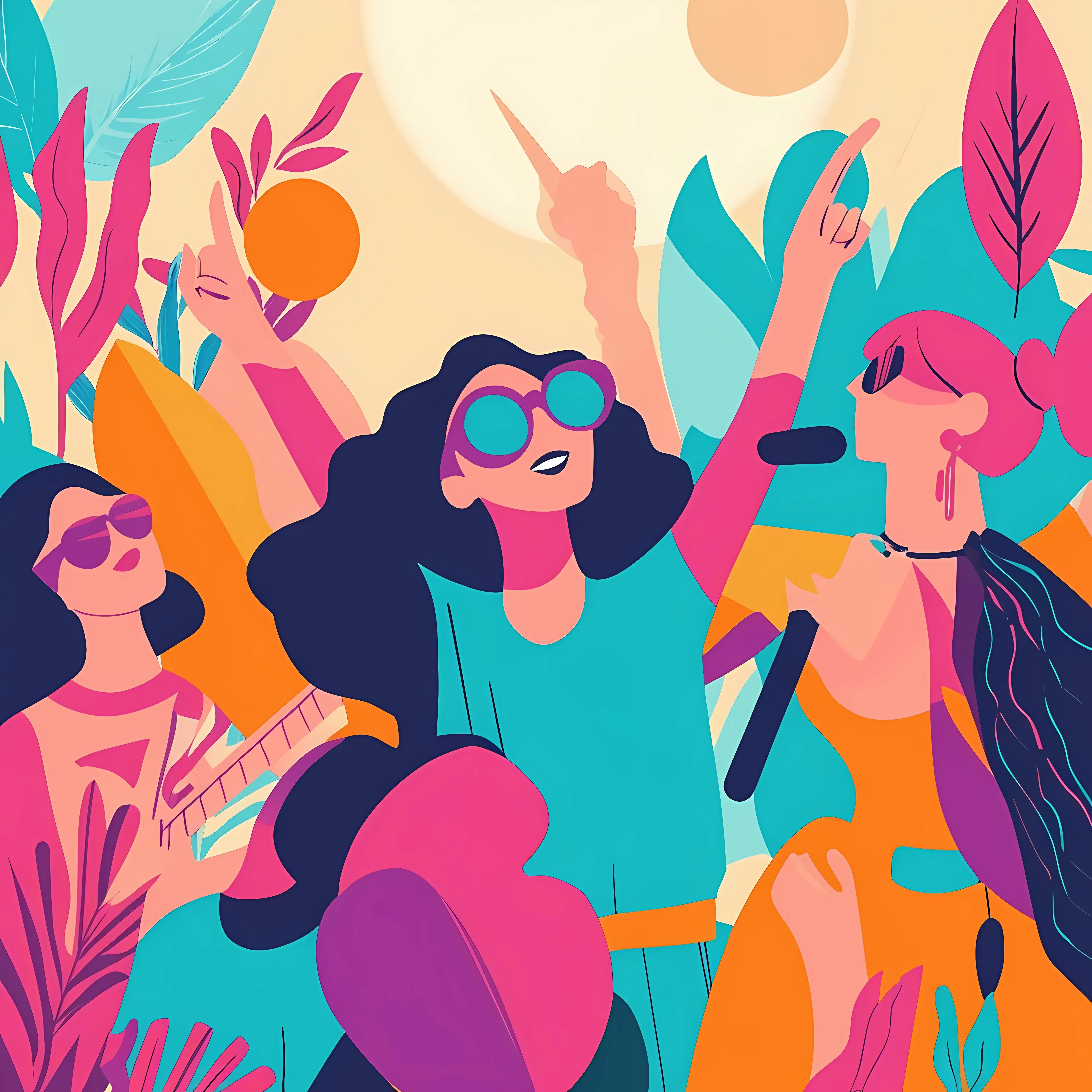 Colorful Music Festival Flat Vector Poster — free download from Dotvec
