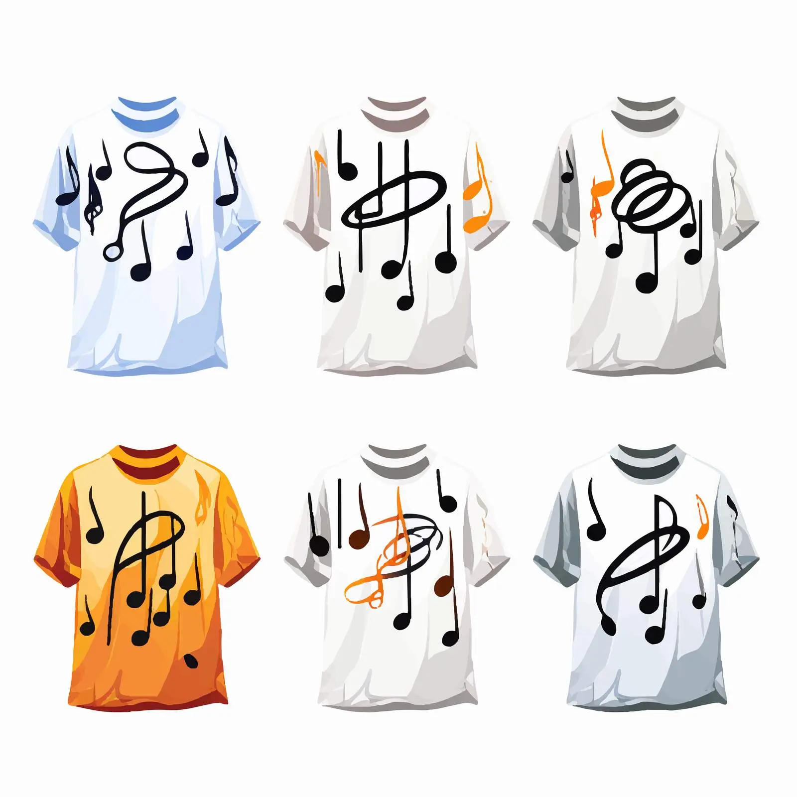 Music Notes Logo with Shirt Variations — free download from Dotvec