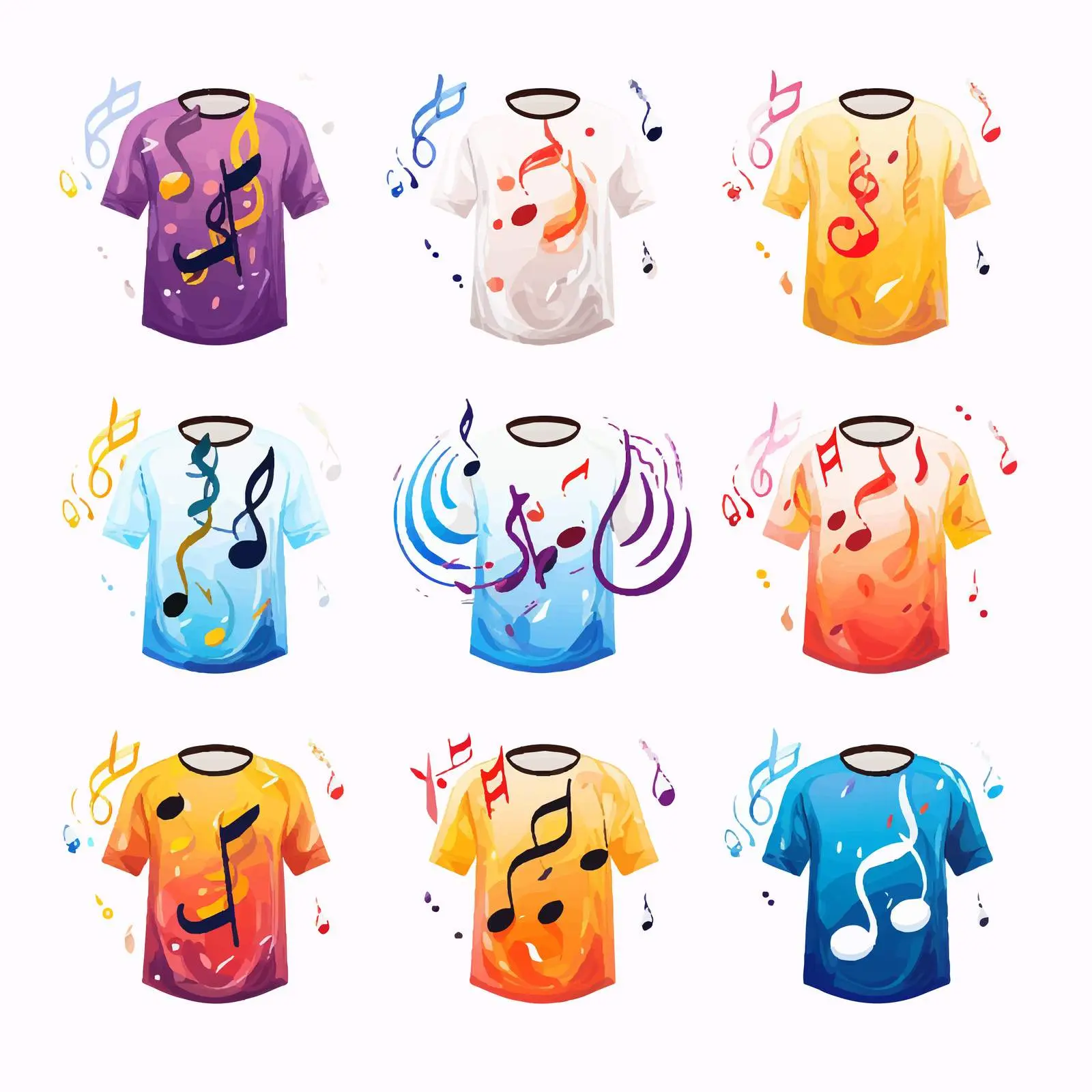Music Notes Logo and Shirt Designs — free download from Dotvec