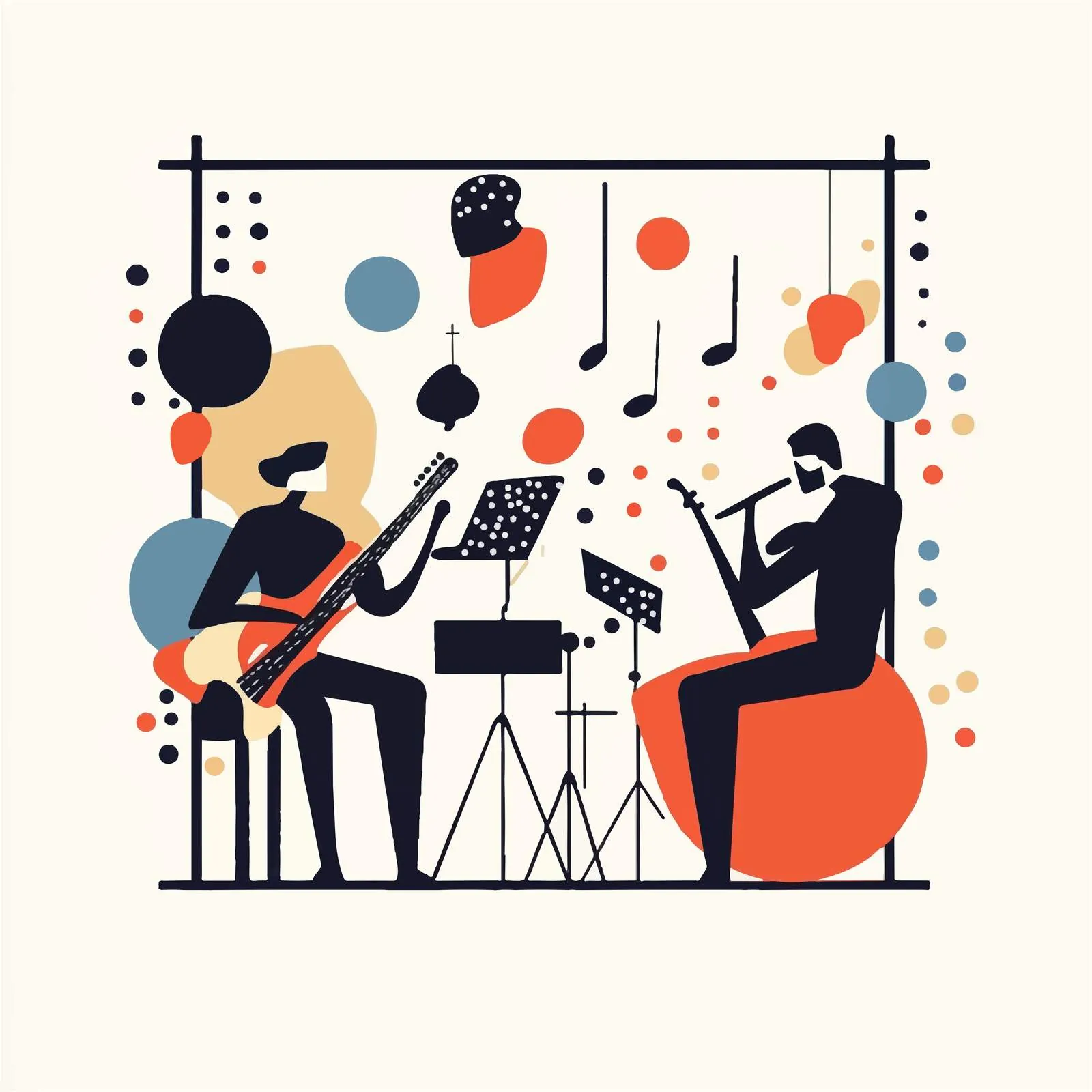 Musicians and Music Festival Poster Vector Illustration — free download from Dotvec