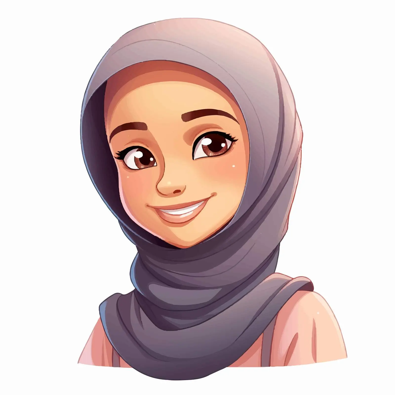 Muslim Girl Cartoon Avatar Character Vector Illustration — free download from Dotvec