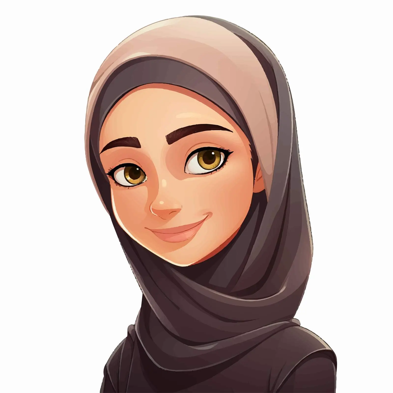 Muslim Girl Cartoon Vector Character Illustration — free download from Dotvec