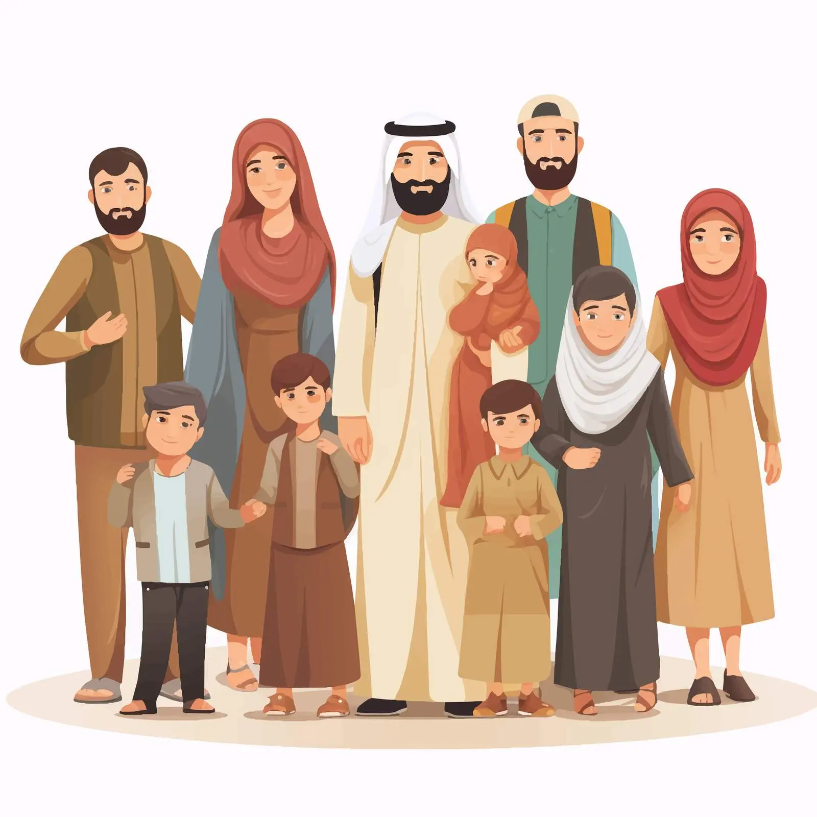 Muslim Family Activities Vector Illustration — free download from Dotvec