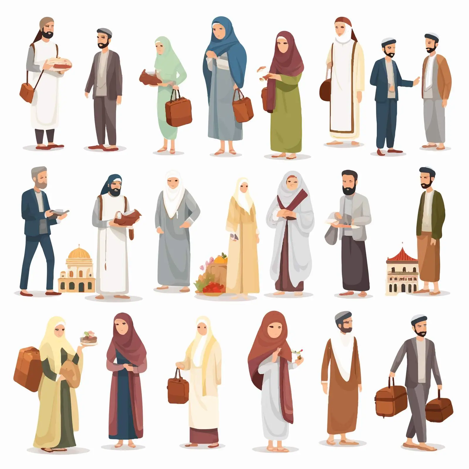 Muslim People Engaged in Various Activities — free download from Dotvec