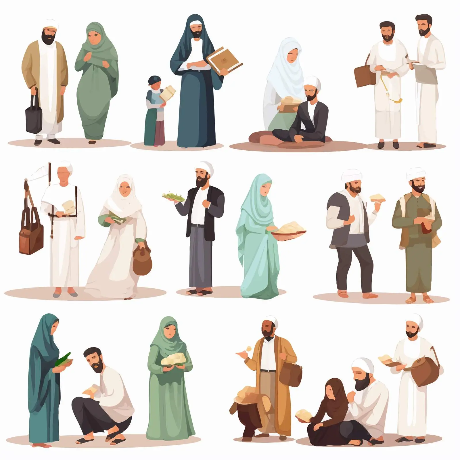 Diverse Muslim People Engaging in Various Activities — free download from Dotvec