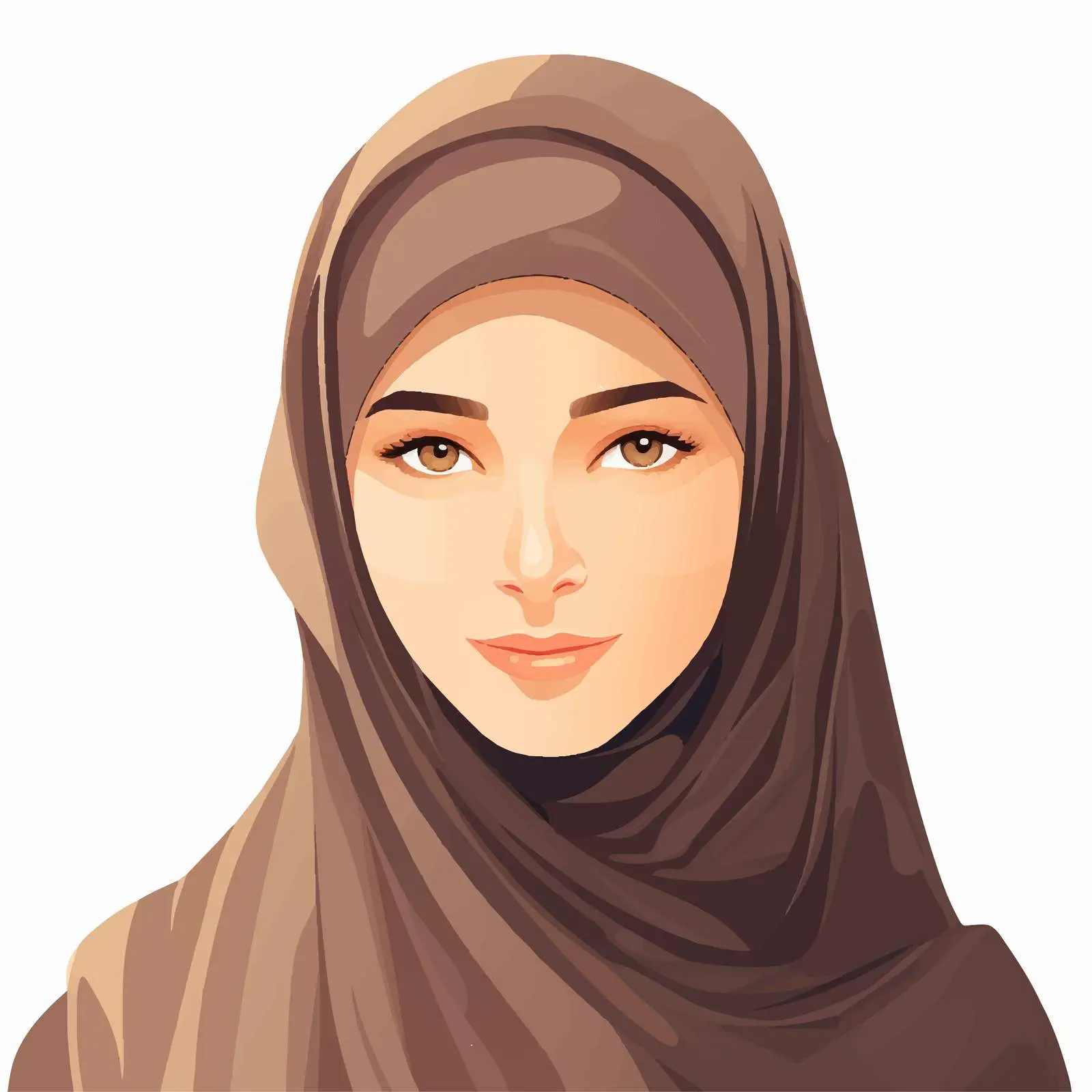 Portrait of Muslim Woman in Hijab Avatar — free download from Dotvec