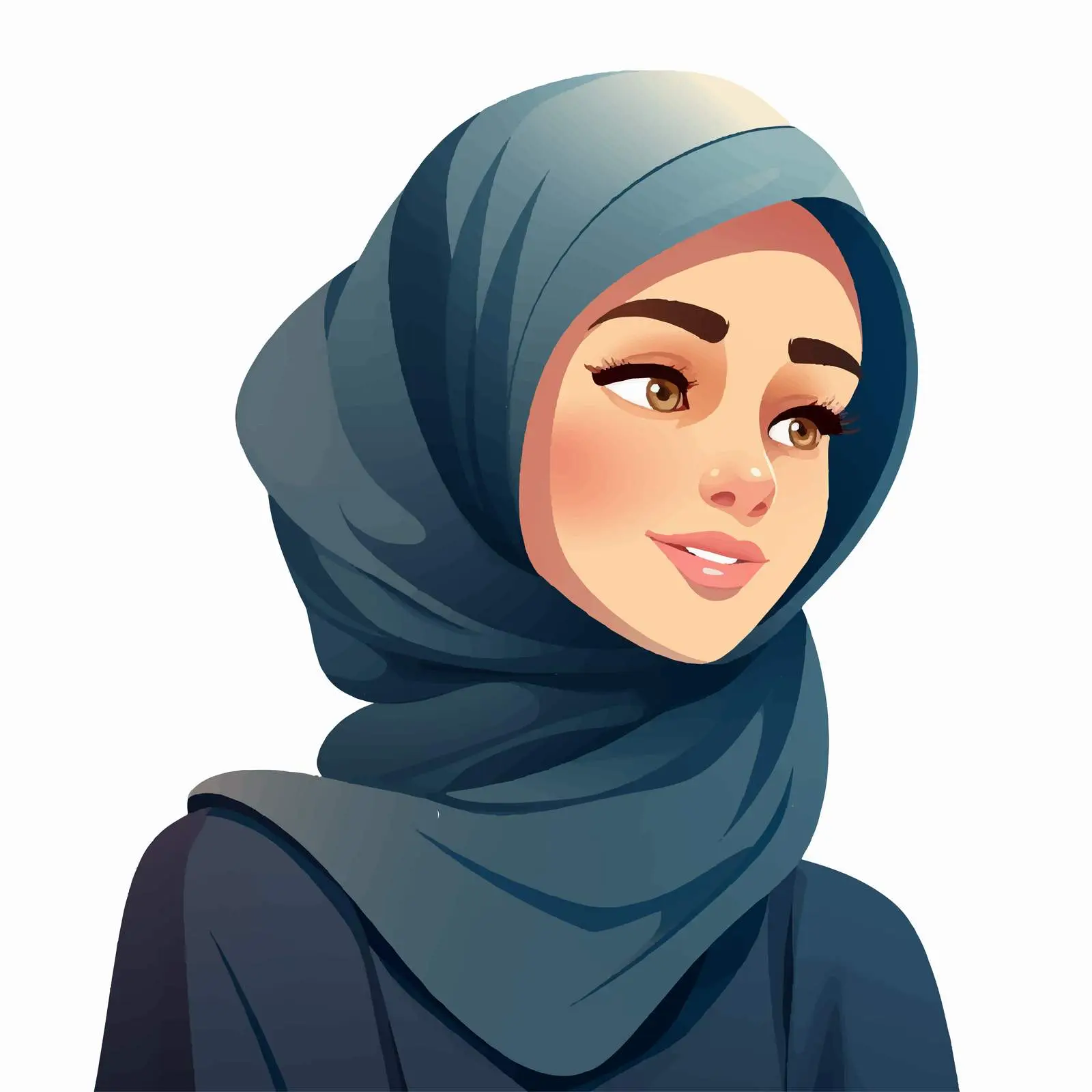 Arab Woman in Hijab Portrait Vector Design — free download from Dotvec