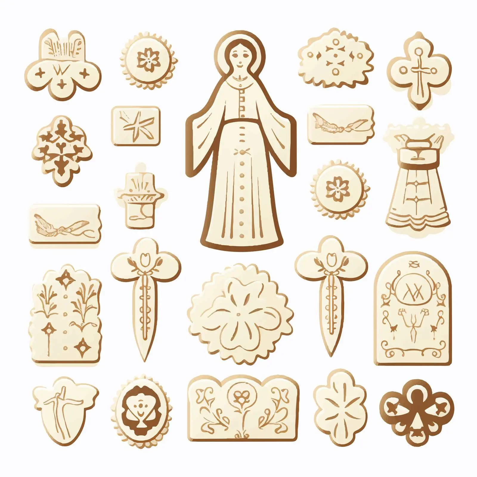 First Communion Cookie Silhouettes Vector Set – free sugar cookie image from Dotvec