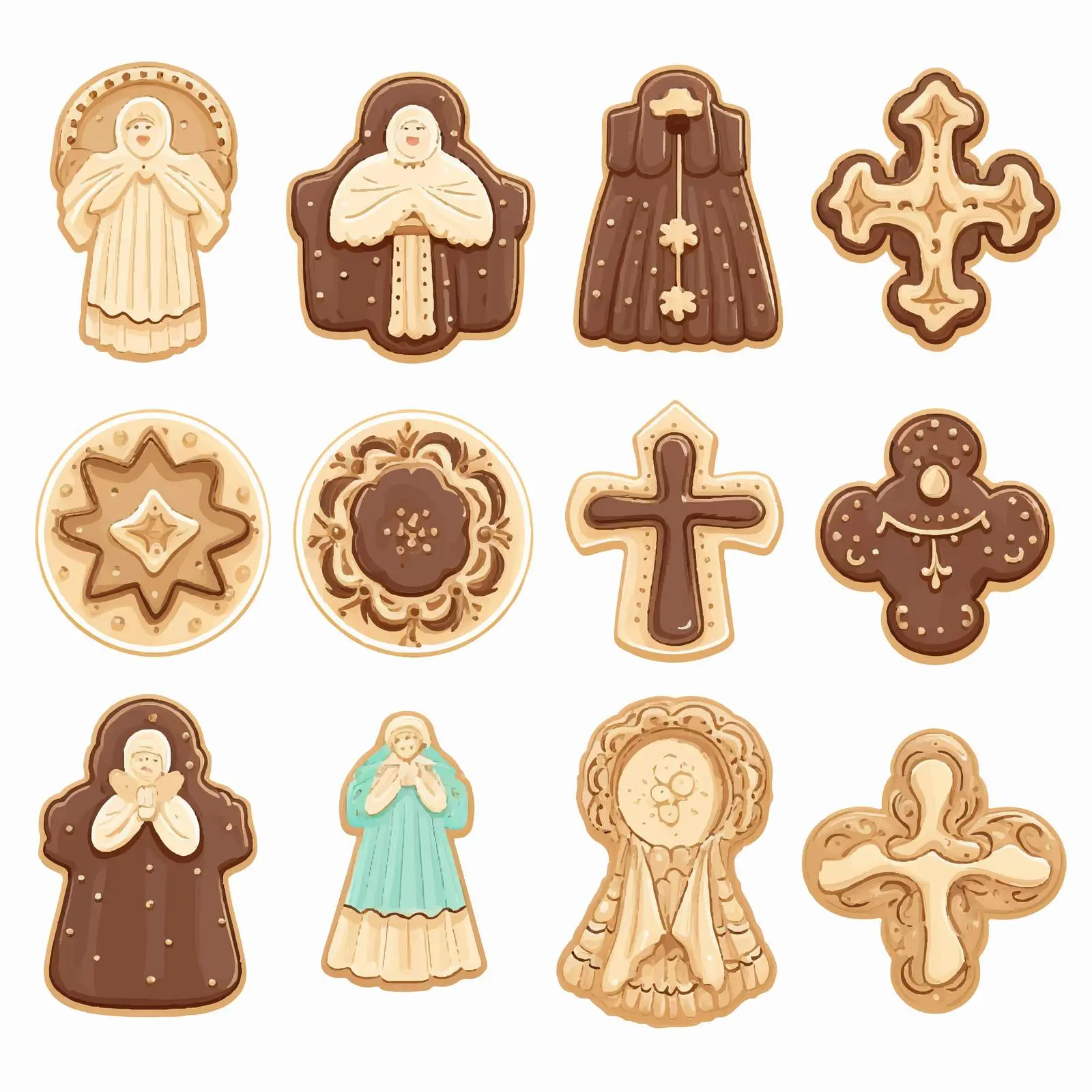 First Communion Cookie Silhouettes Vector Design – free dessert graphic image from Dotvec