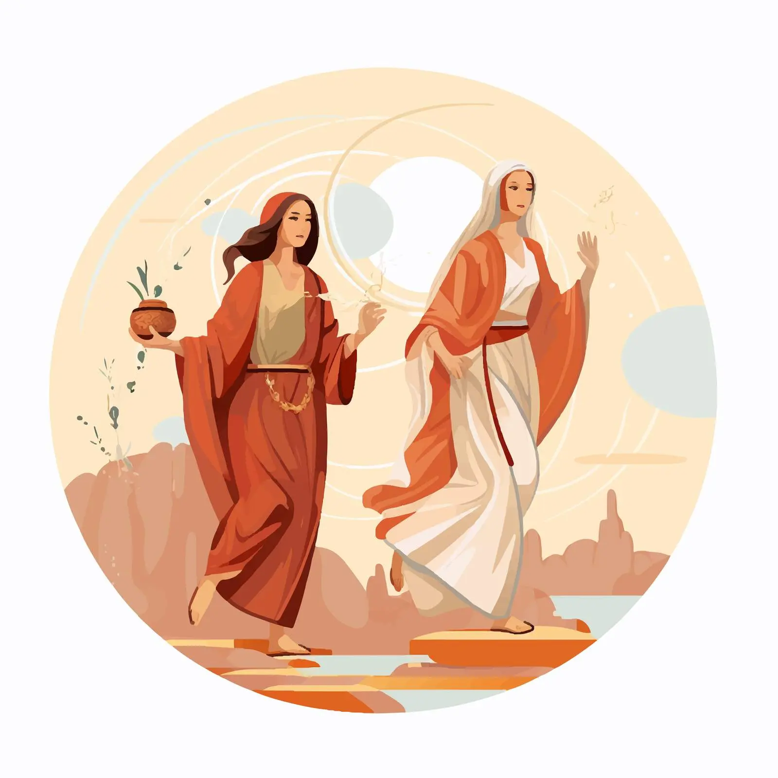 Women with Myrrh at Christ's Tomb — free download from Dotvec