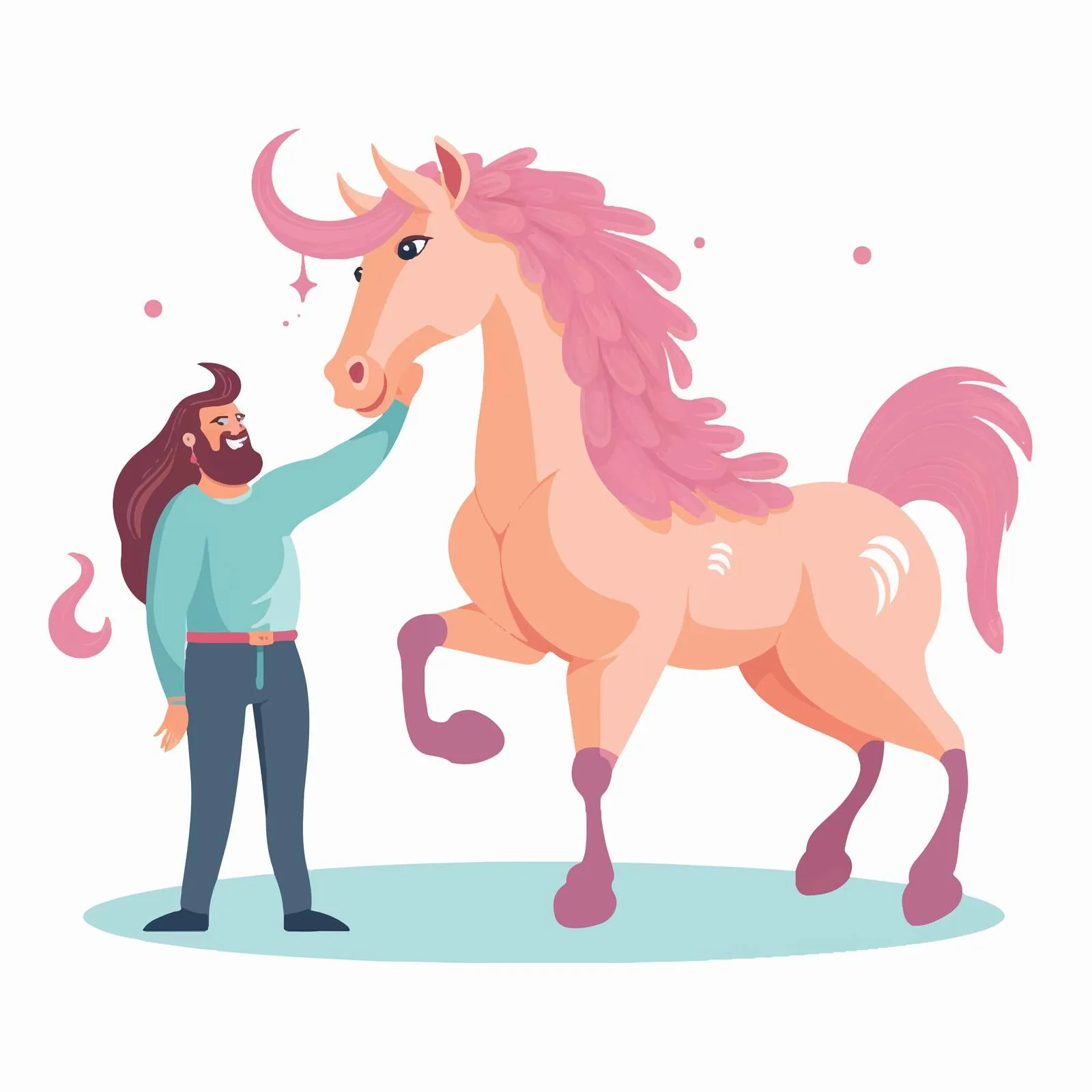 Mythical Creature Half Horse and Guy Illustration — free download from Dotvec