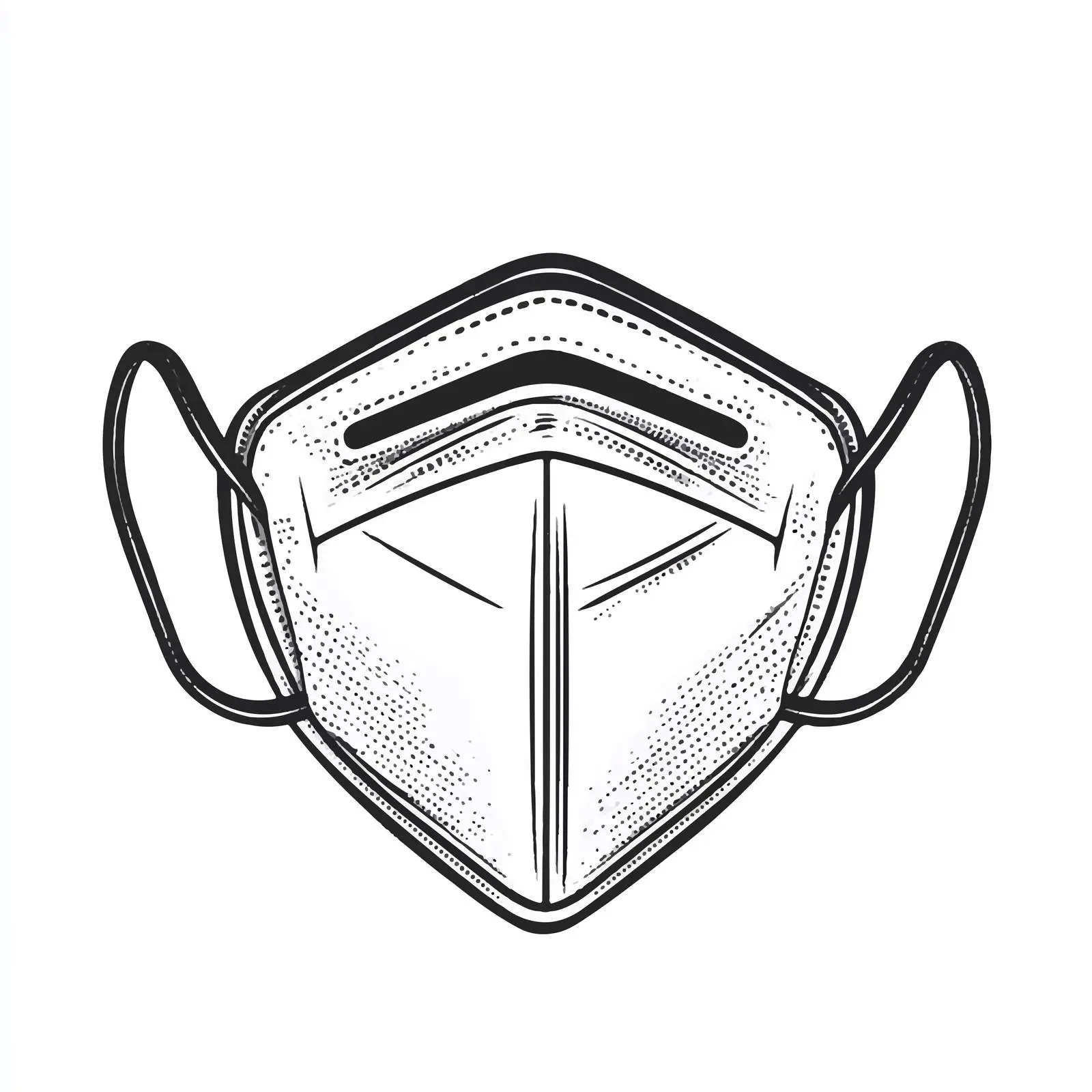 Black and White N95 Face Mask Cartoon Vector — free download from Dotvec