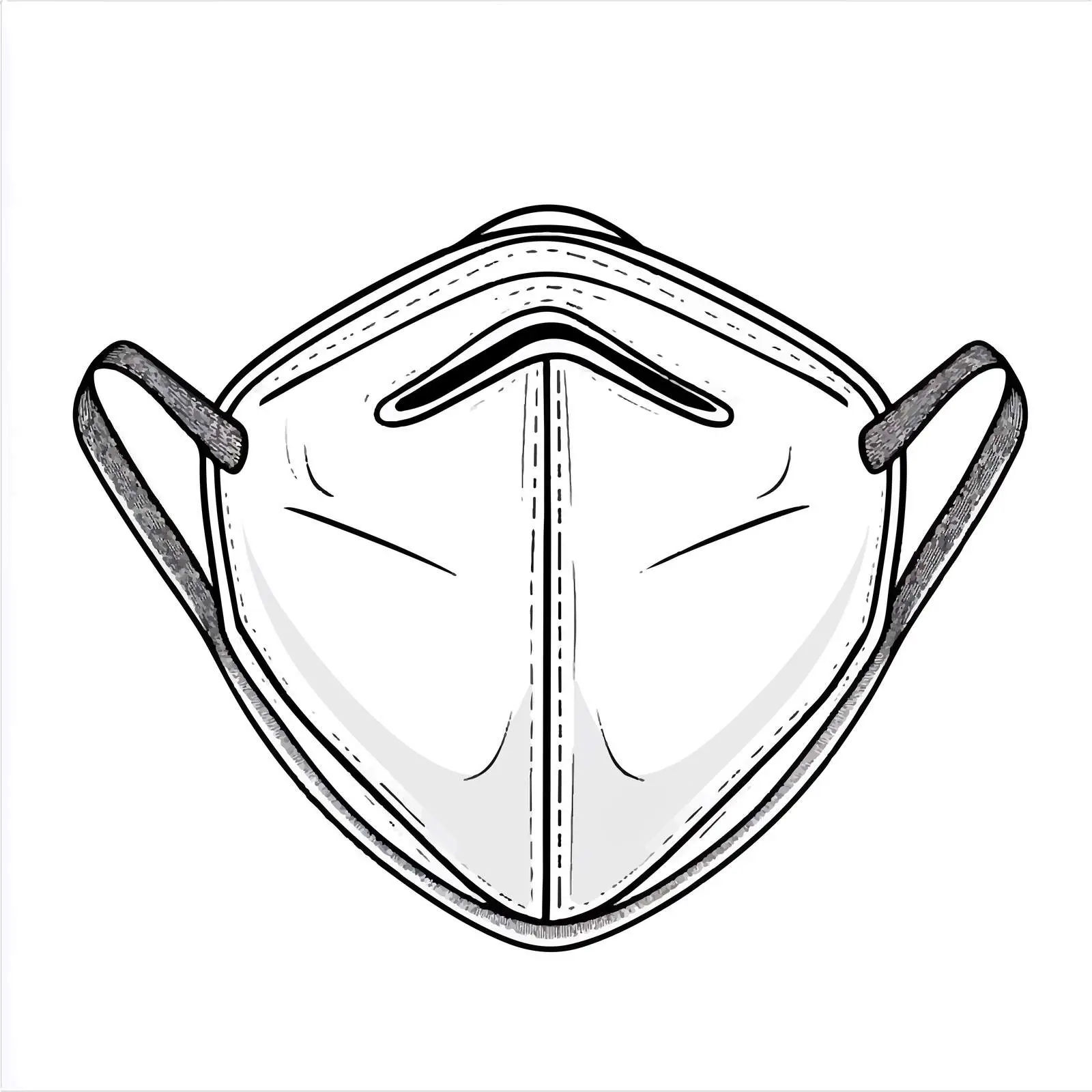 Black and White N95 Face Mask Vector Illustration — free download from Dotvec