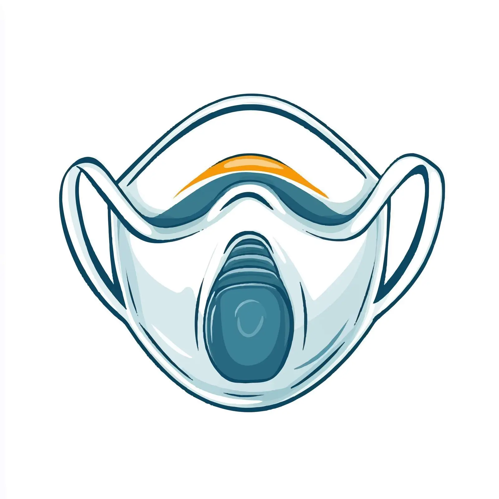 N95 Face Mask Cartoon Illustration on White Background — free download from Dotvec