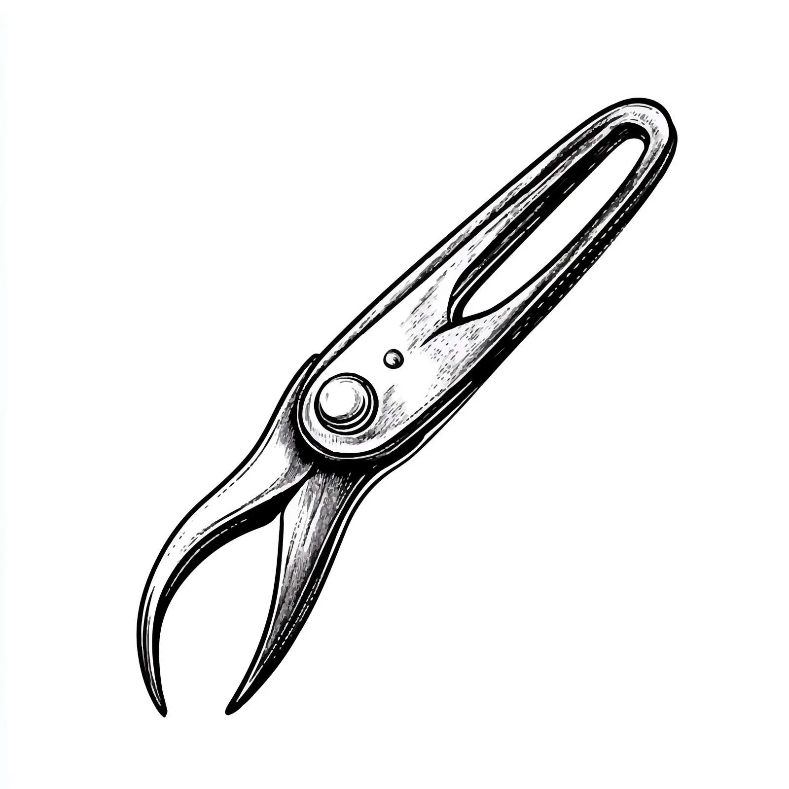 Black and White Nail Cutter Cartoon Illustration — free download from Dotvec