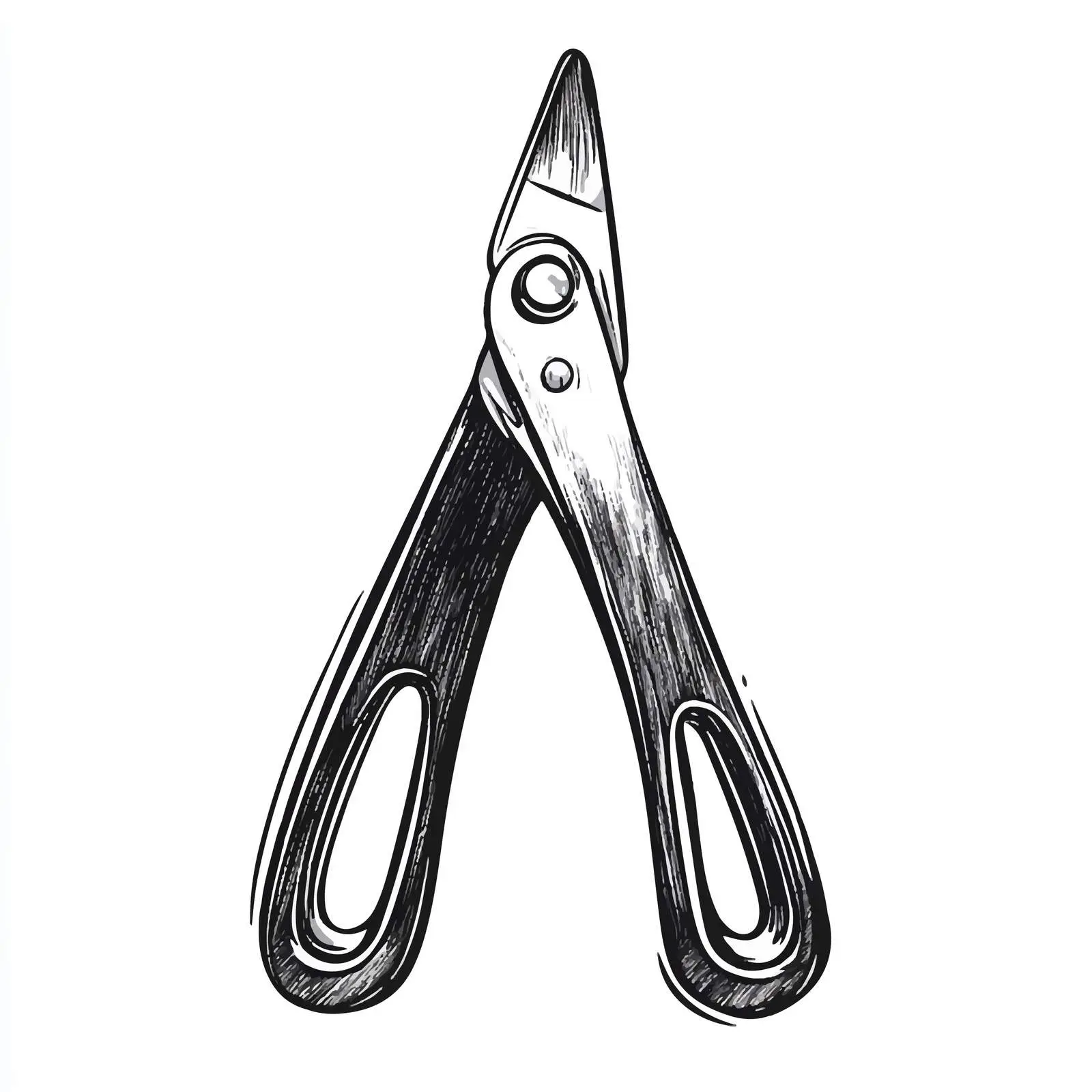 Black and White Nail Cutter Cartoon Vector — free download from Dotvec