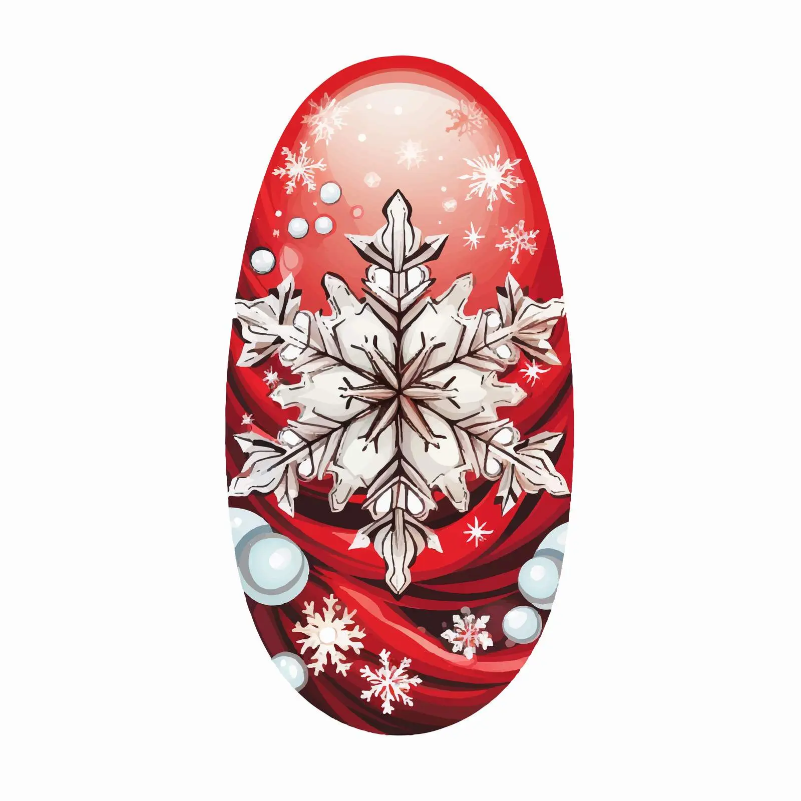 Hand-Drawn Christmas Nail Design with Decorations – free artistic decoration image from Dotvec