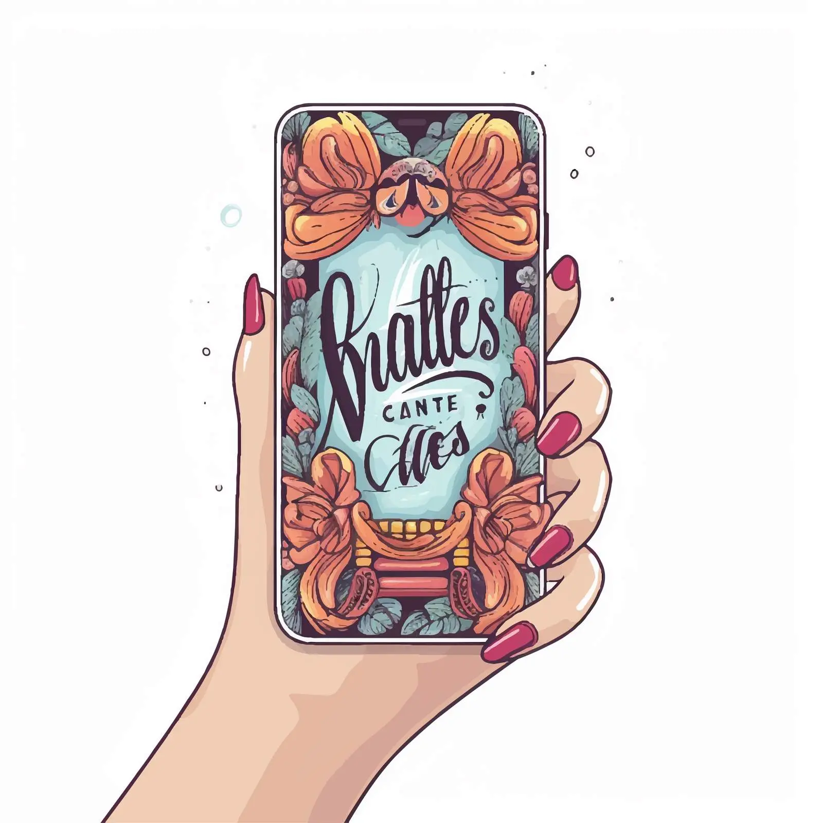Handmade Nail Art Design in Beautiful Hands — free download from Dotvec