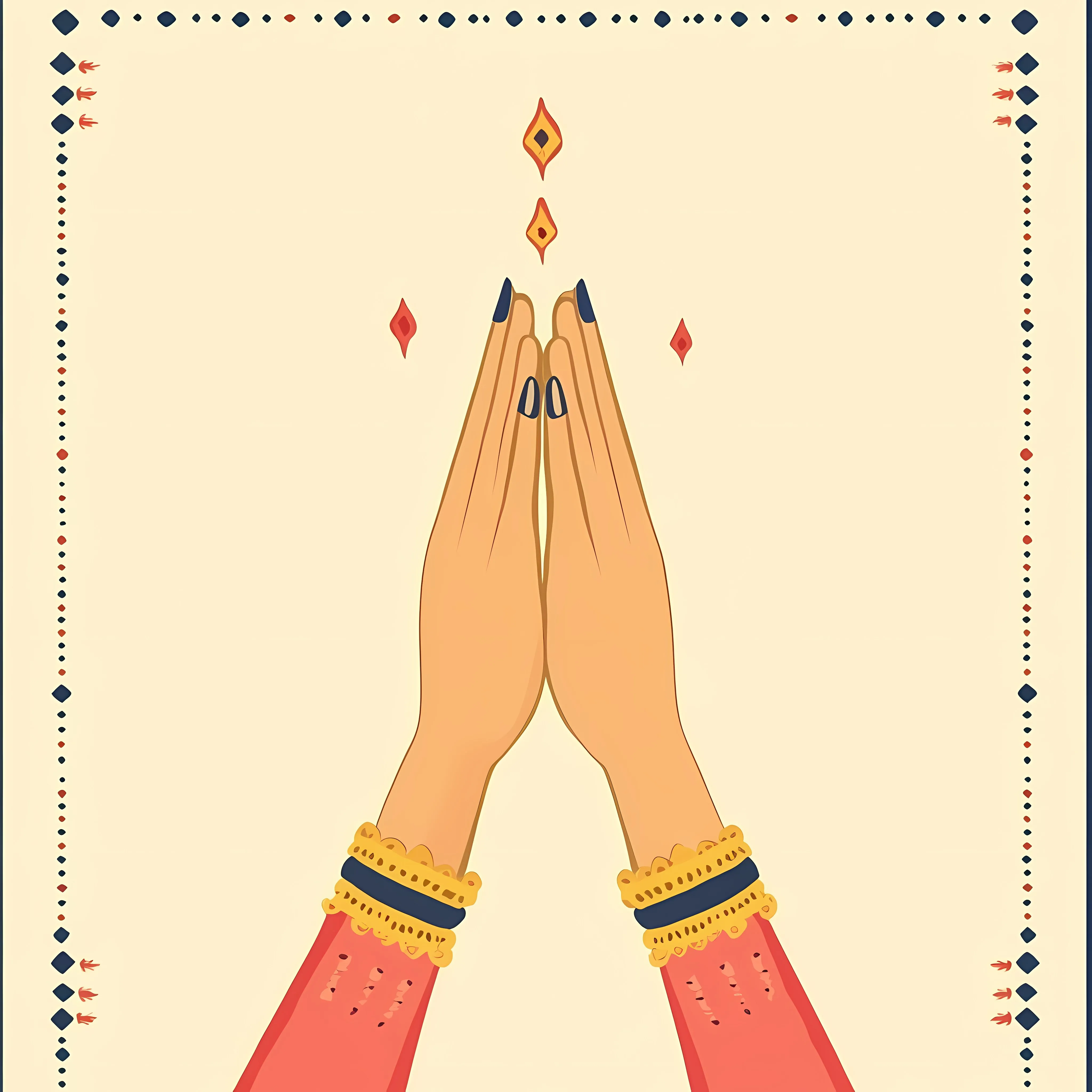 Namaste Gesture Hands Vector Illustration — free download from Dotvec