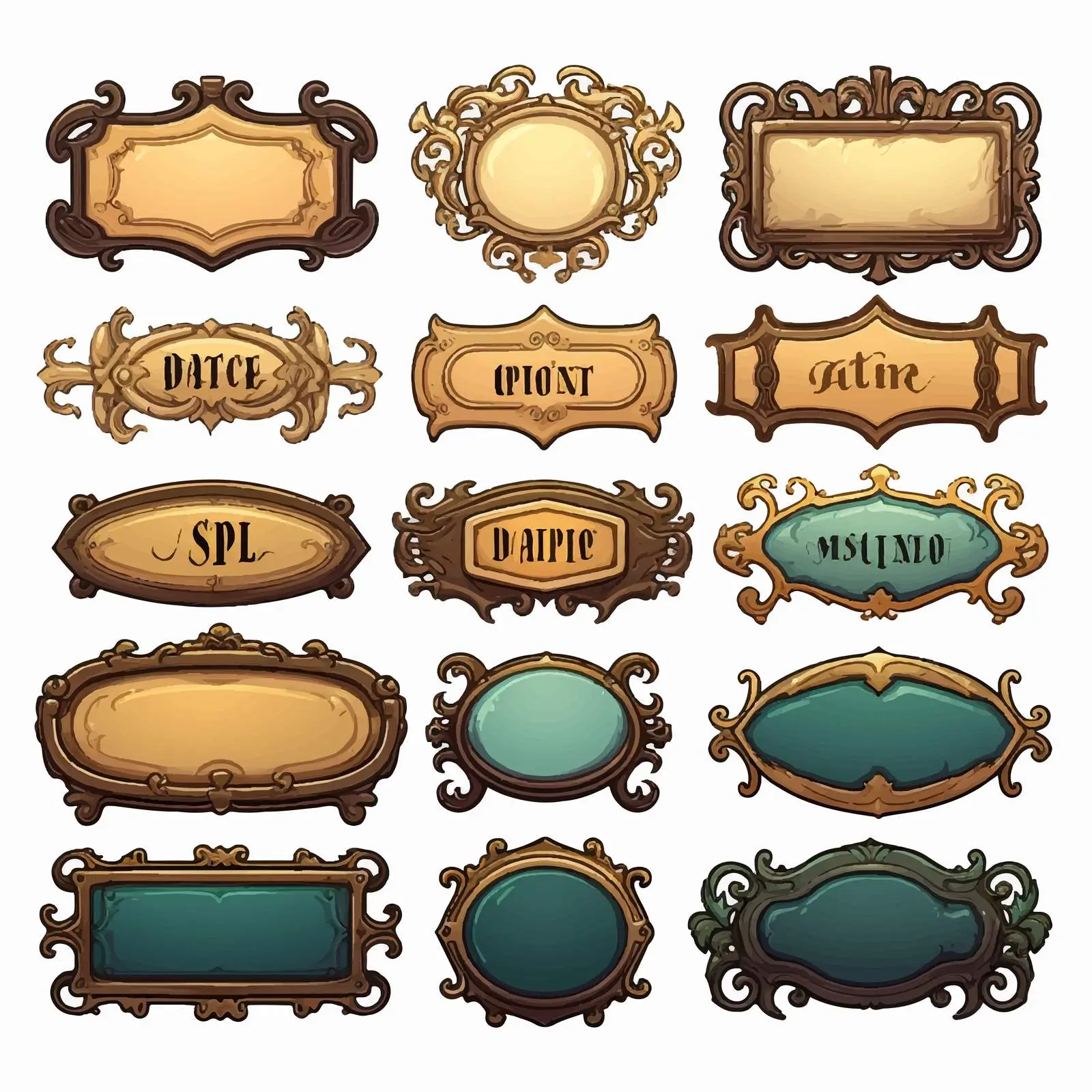 Cartoon Name Plates Vector Illustration Design — free download from Dotvec
