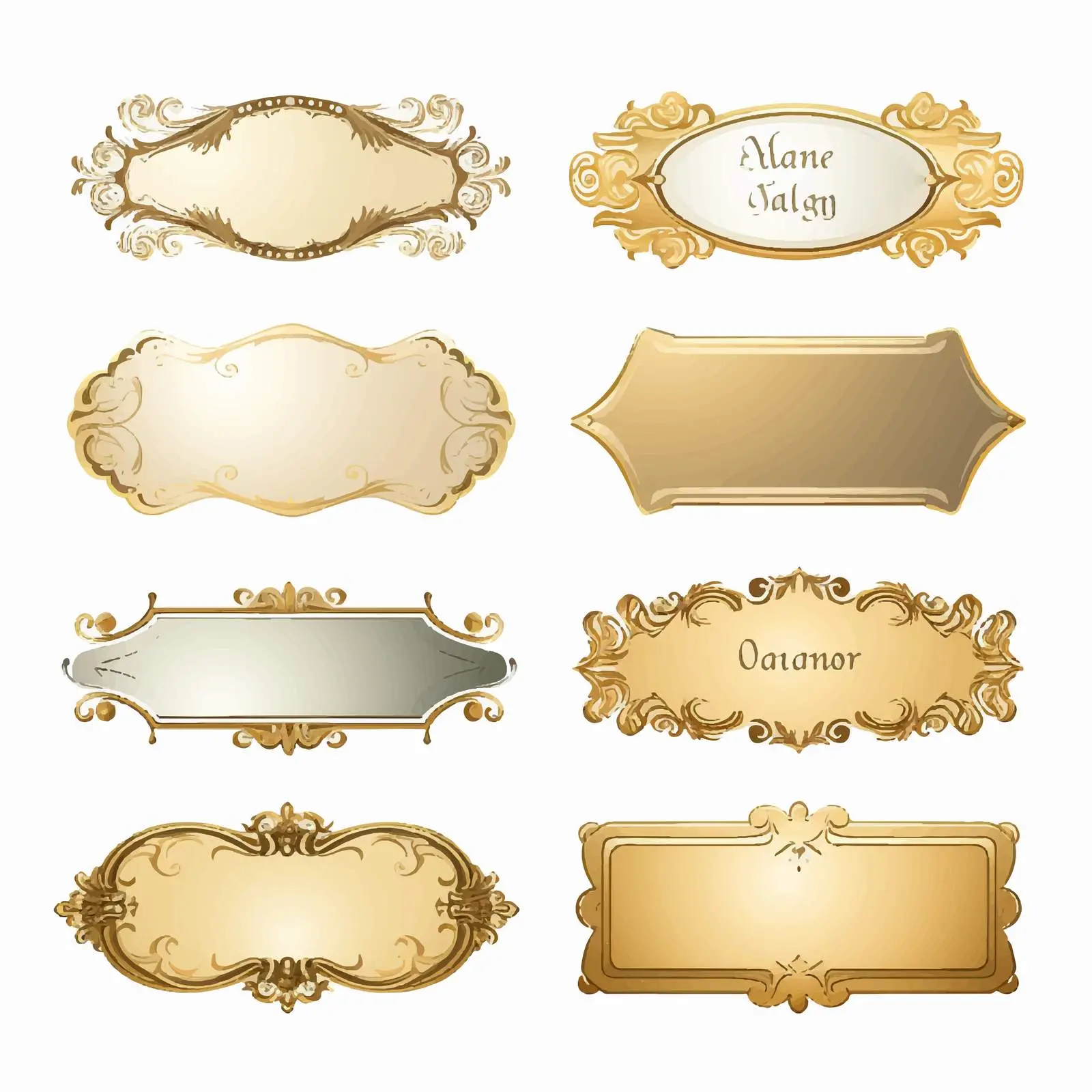 Cartoon Name Plates Vector Illustration — free download from Dotvec
