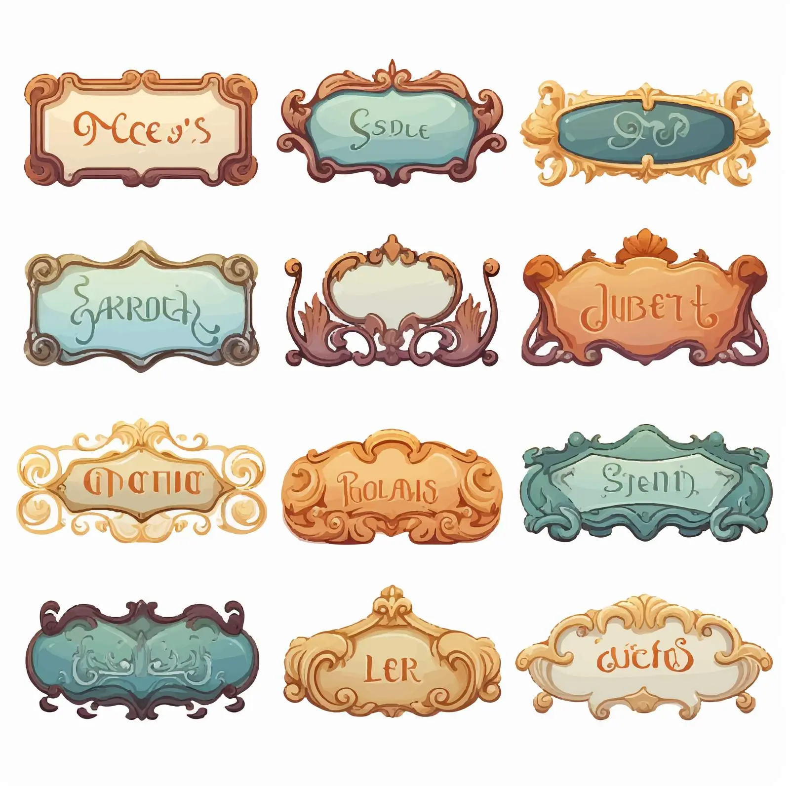 Cartoon Name Plates Vector Illustration — free download from Dotvec