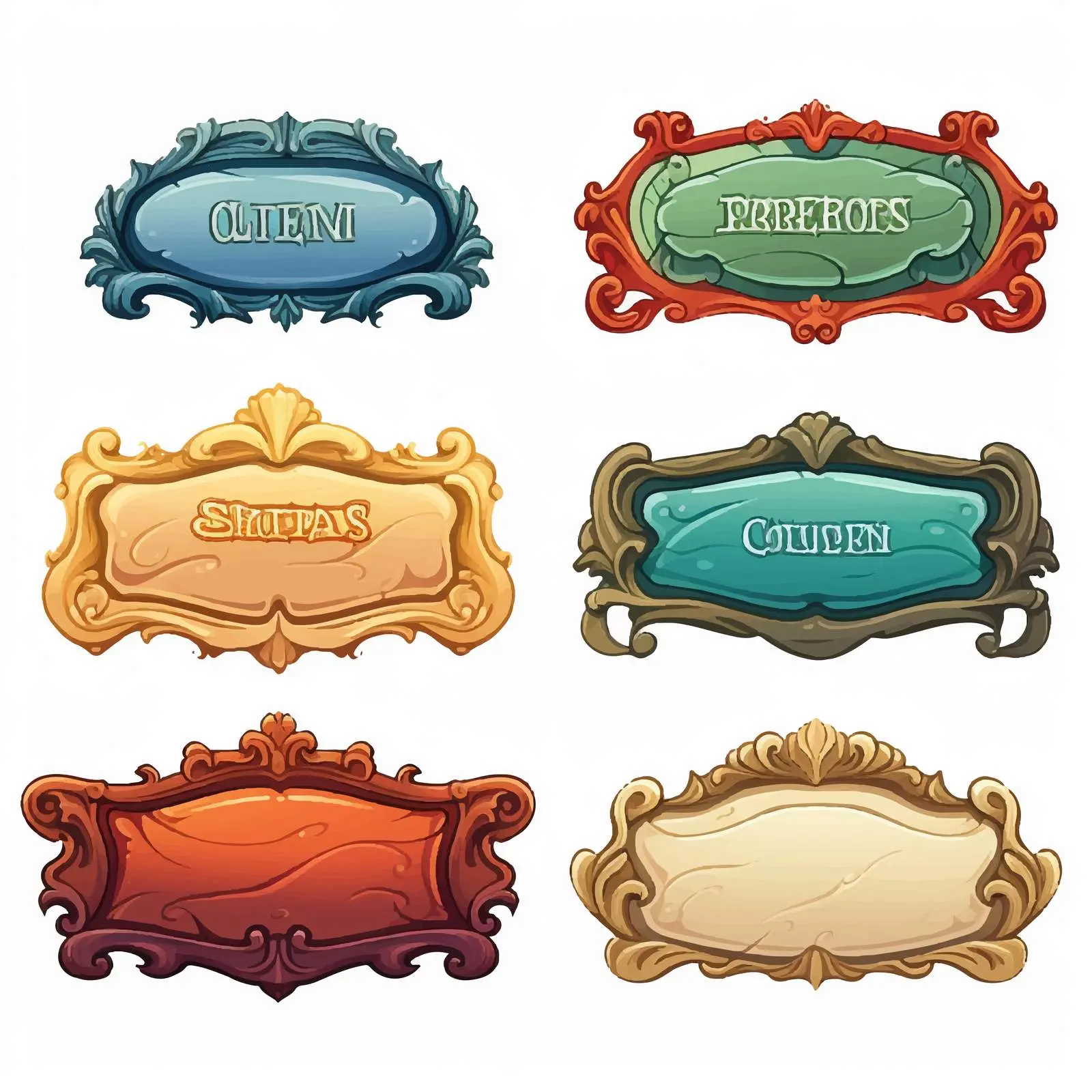 Cartoon Name Plates Vector Illustration – free celebration motifs image from Dotvec