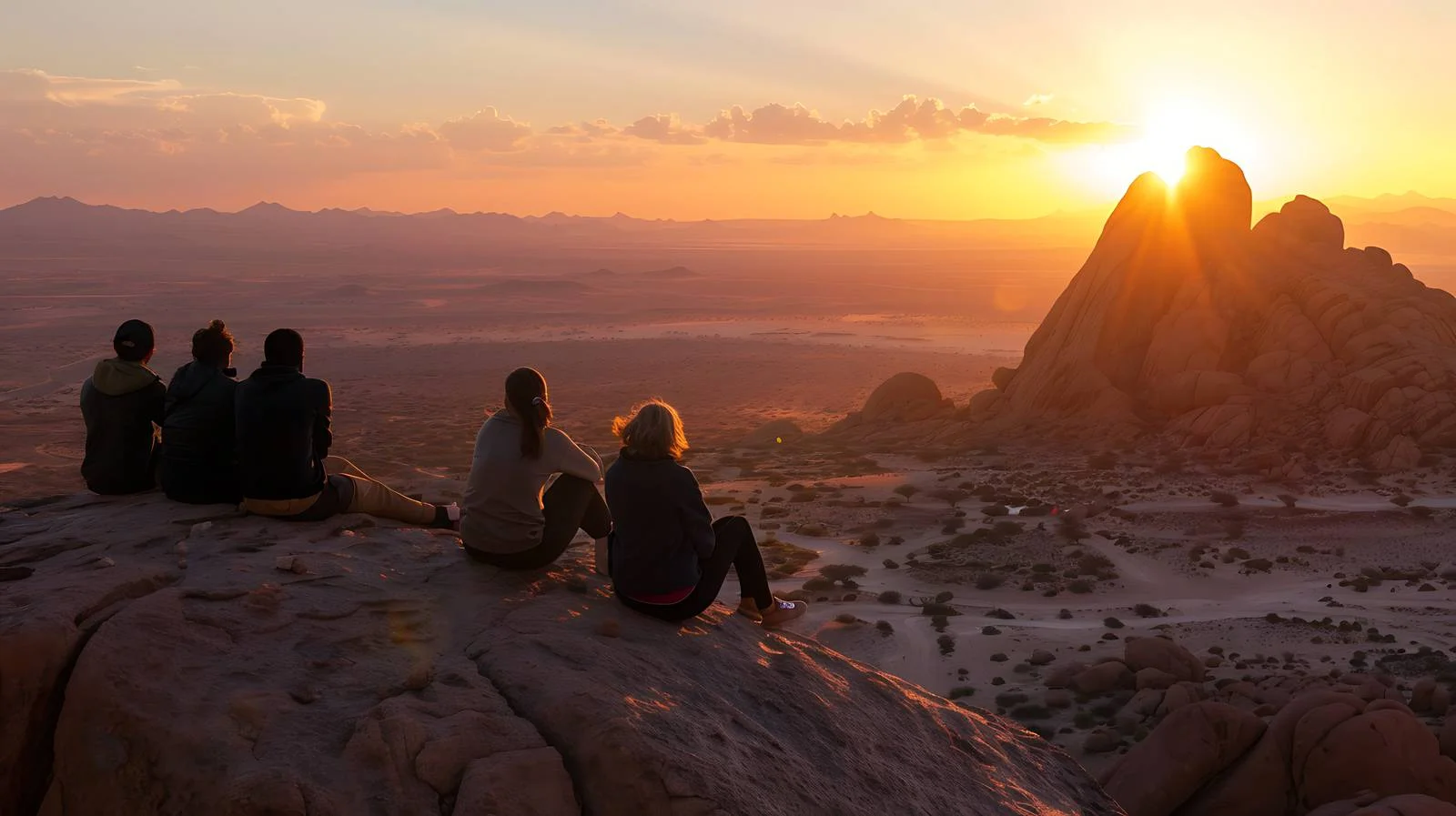Friends Relaxing in Namibian Landscape — free download from Dotvec