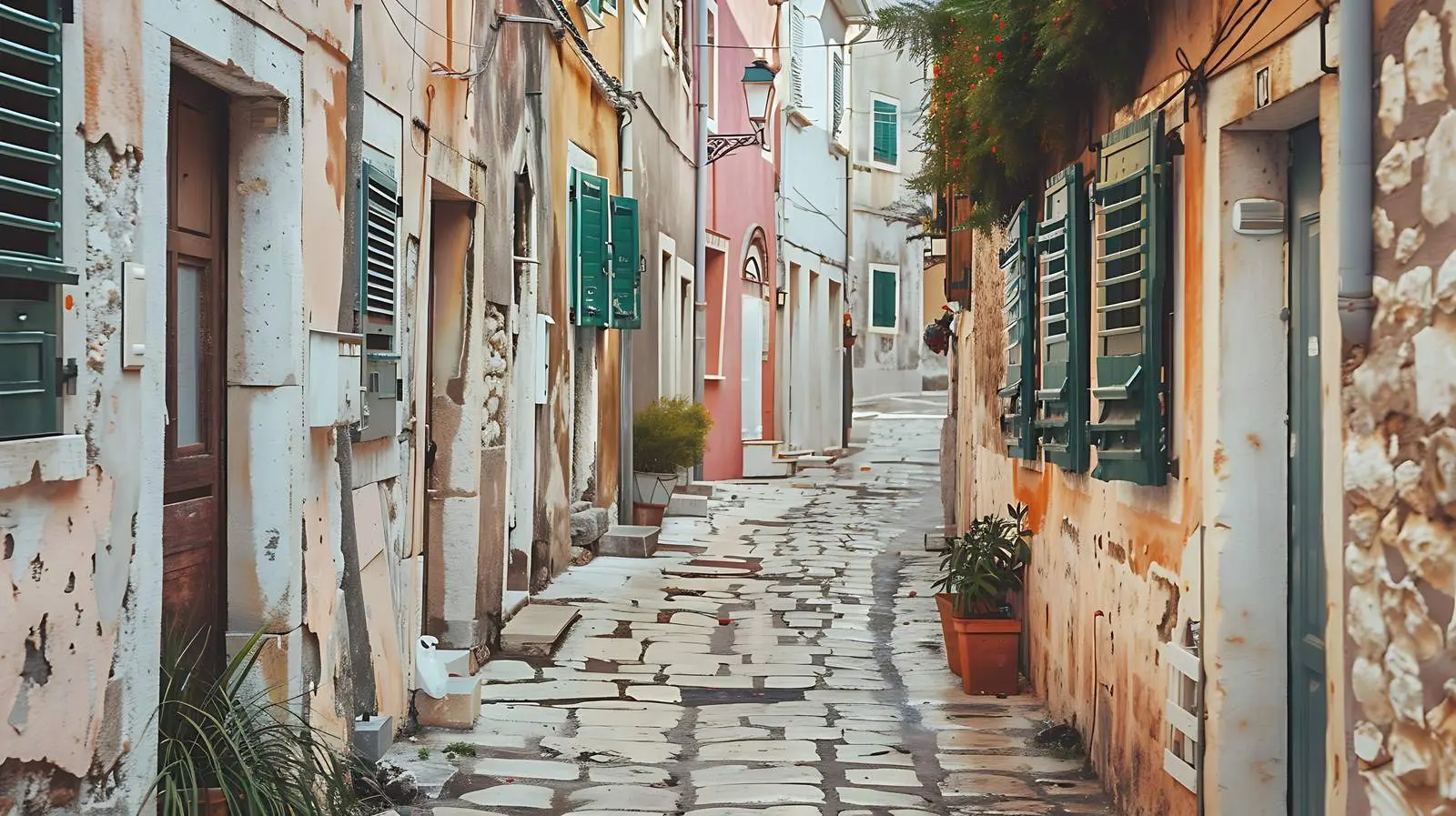 Charming Narrow Street in Rovinj, Croatia — free download from Dotvec