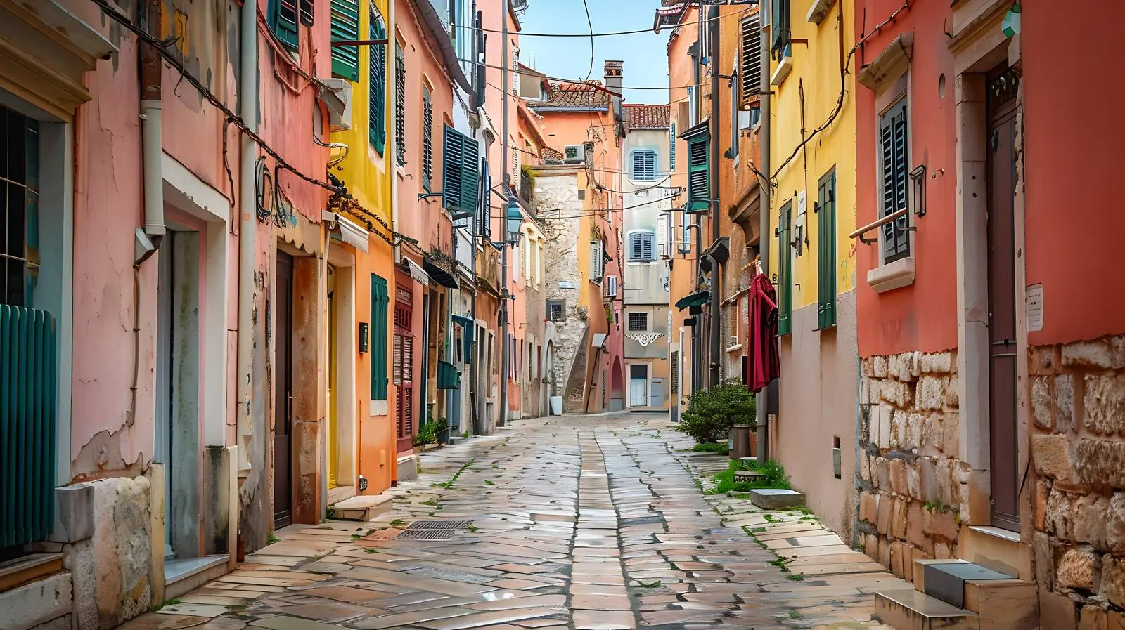 Charming Narrow Street in Rovinj, Croatia – free heritage buildings image from Dotvec