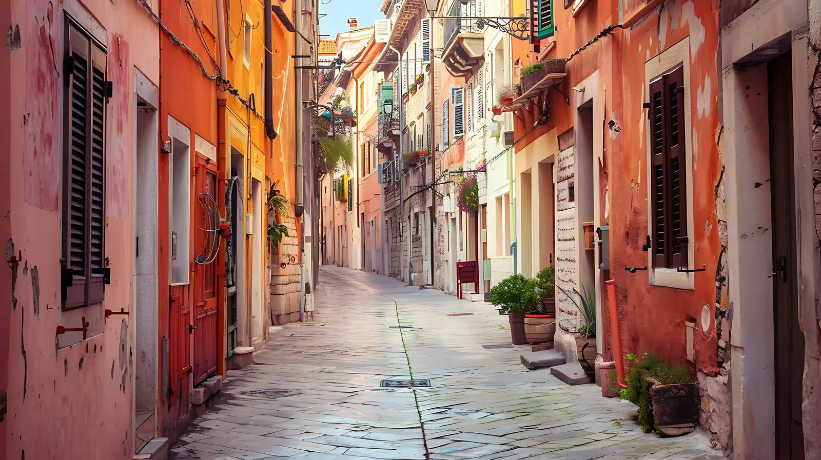 Charming Narrow Street in Rovinj, Croatia — free download from Dotvec