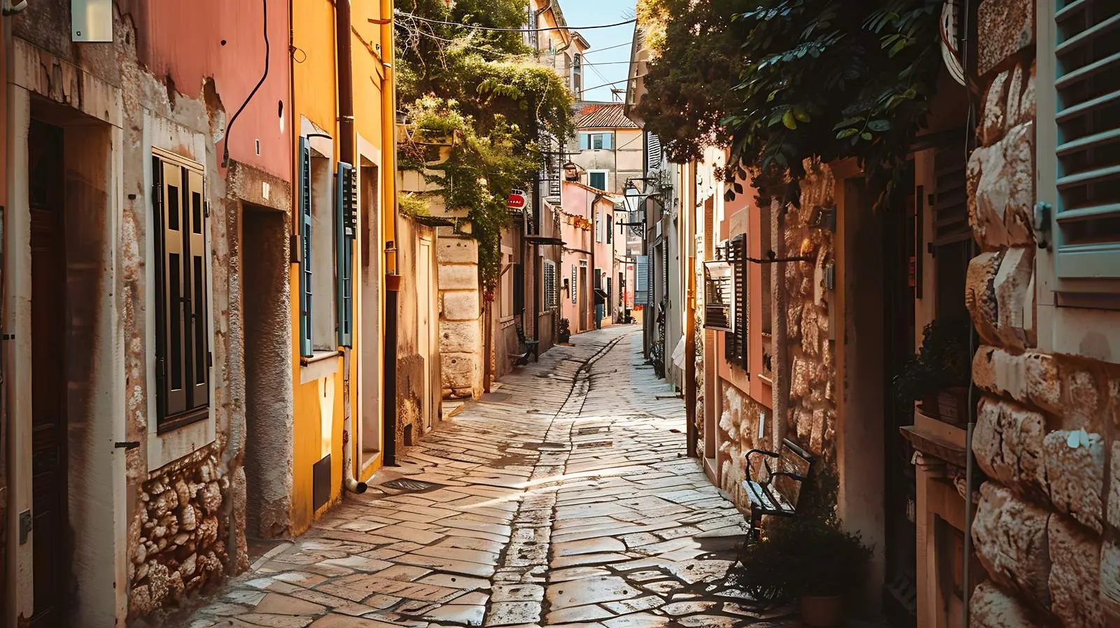 Charming Narrow Street in Rovinj, Istria, Croatia — free download from Dotvec