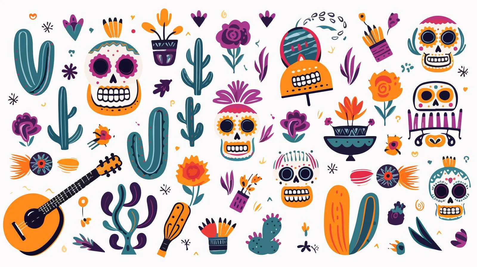 Exploring Mexican Cultural Symbols on The Day — free download from Dotvec