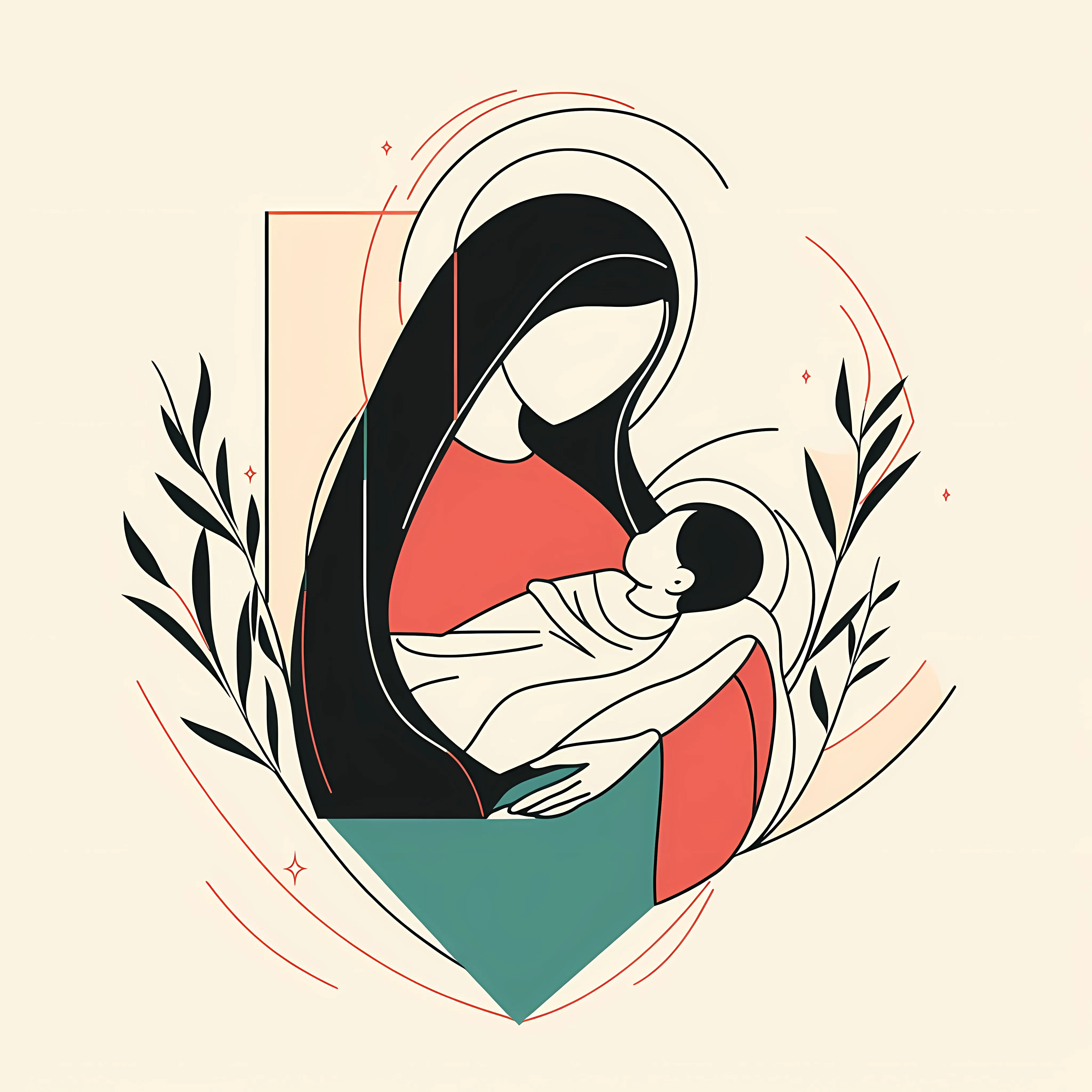 Holy Mary with Baby Jesus Nativity Manger Vector — free download from Dotvec
