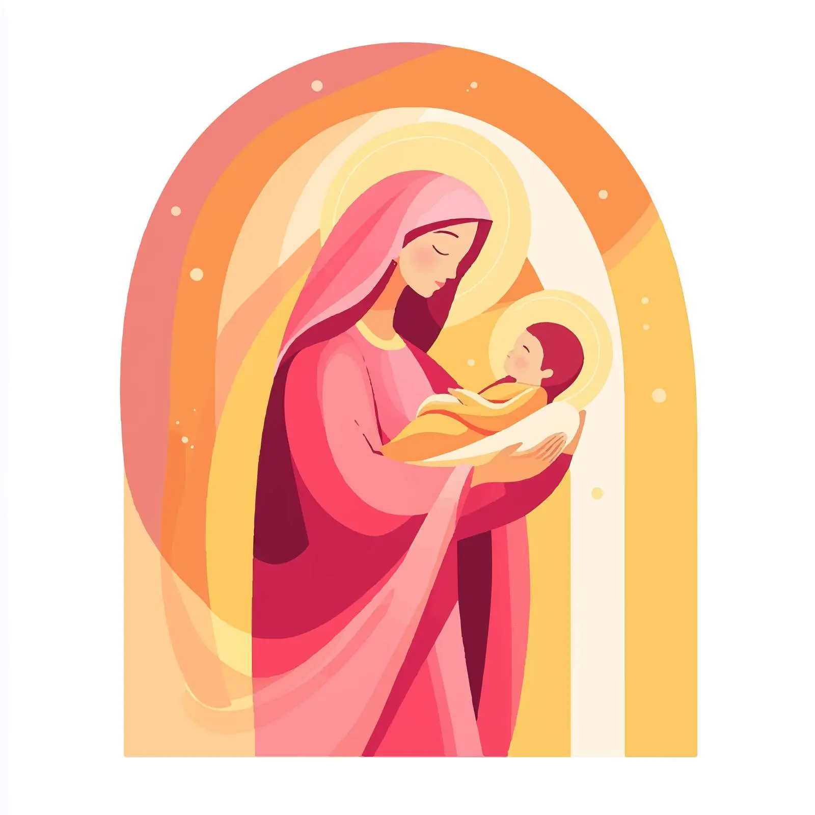 Holy Mary with Baby Jesus in Nativity Scene — free download from Dotvec