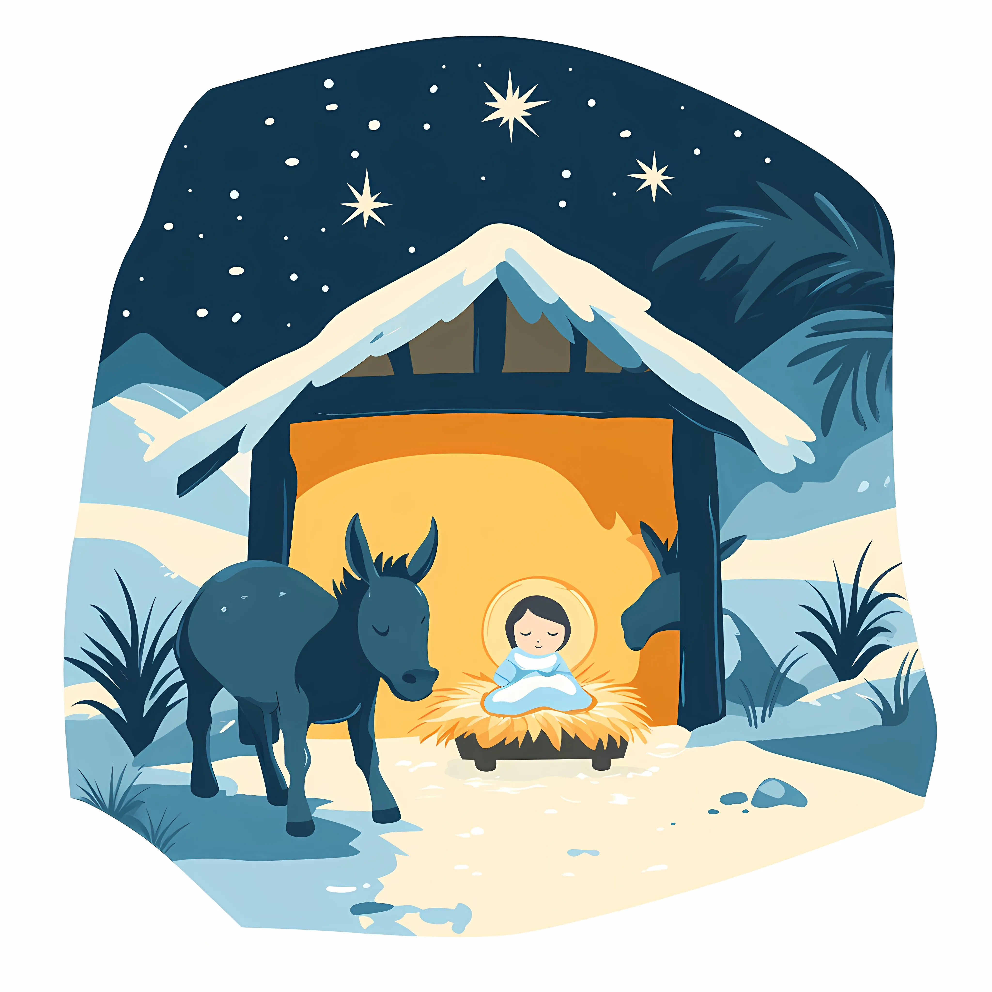 Nativity Manger Scene with Baby Jesus – free bethlehem image from Dotvec