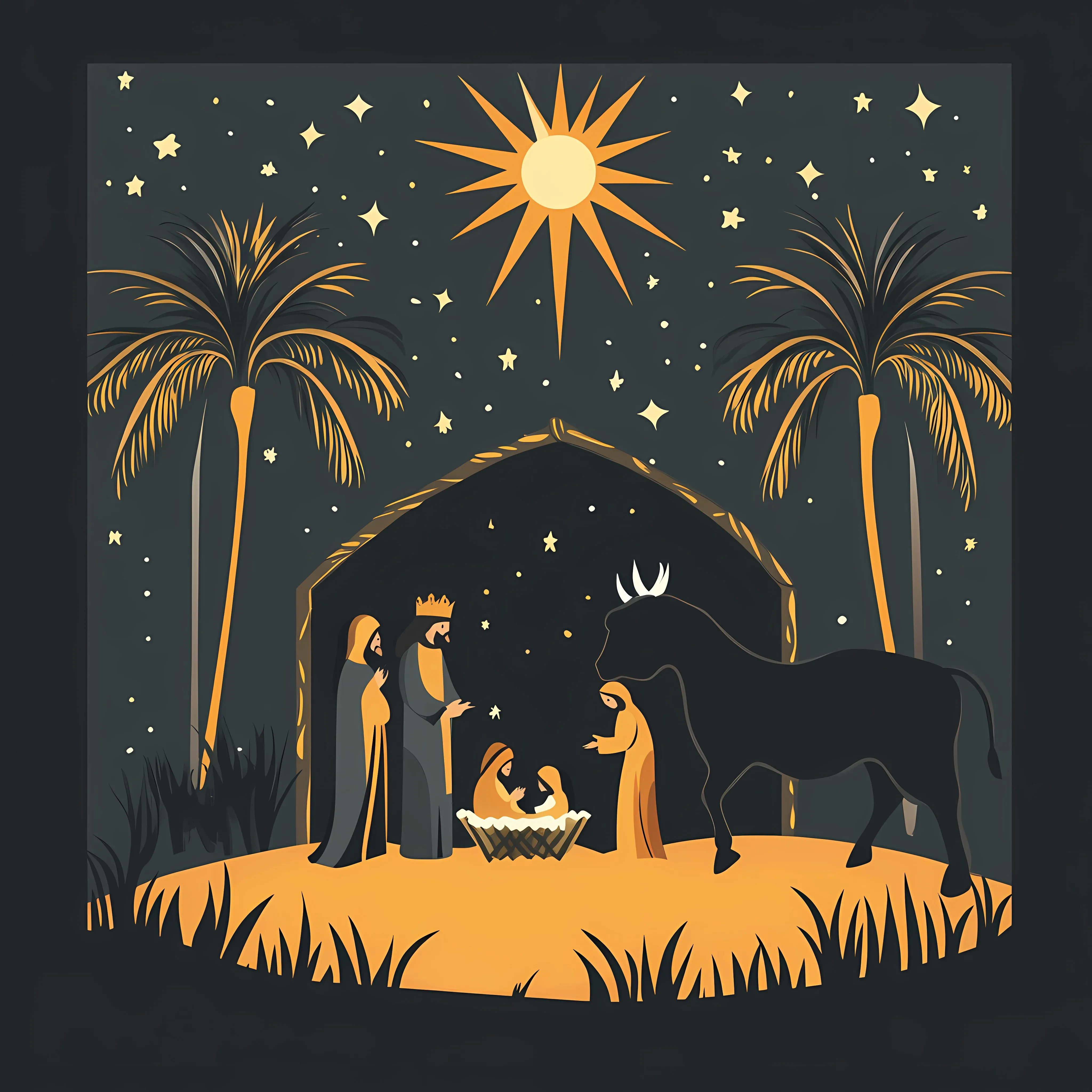 Nativity Manger Scene with Holy Family and Kings — free download from Dotvec